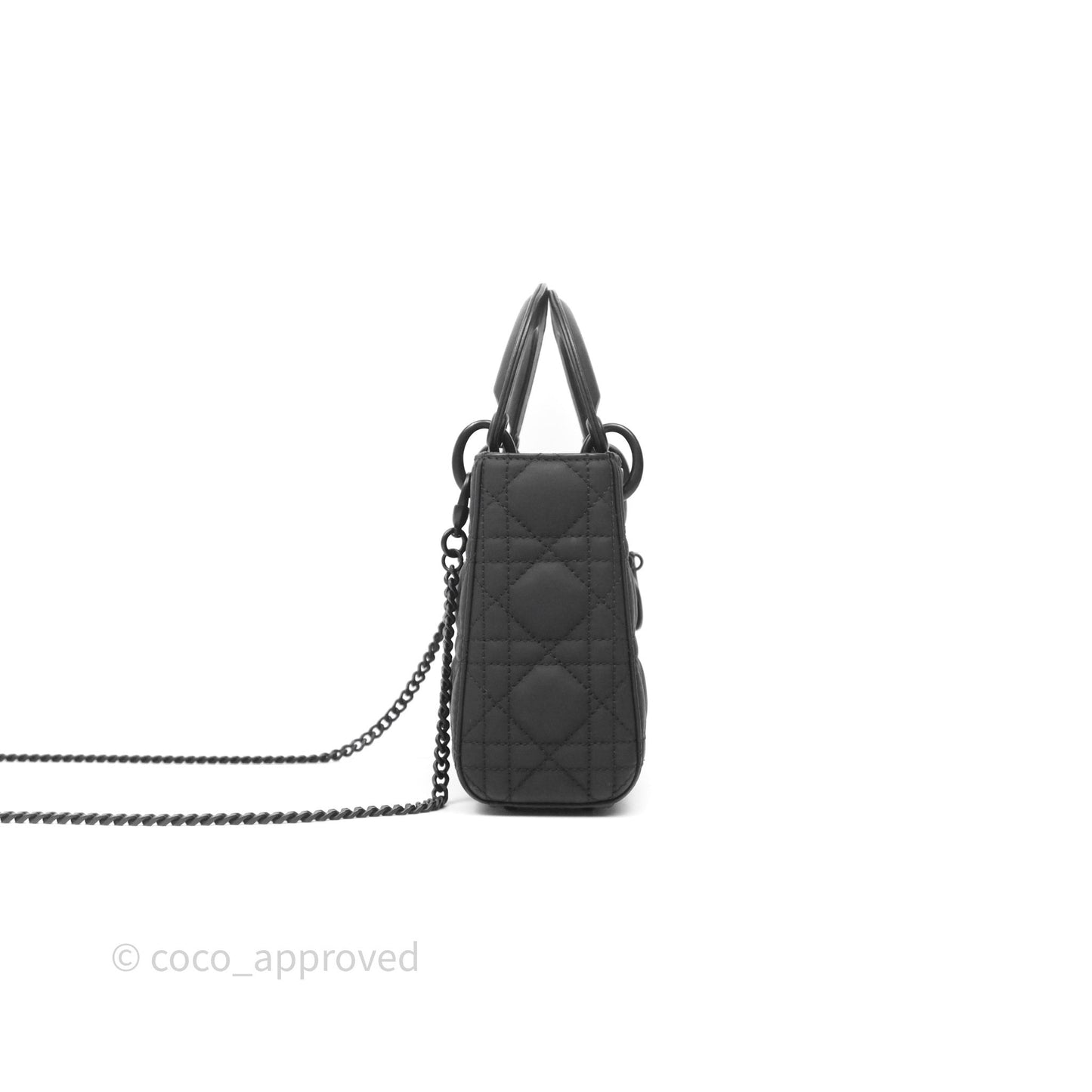 Christian Dior Mini Lady Dior Ultra Matte Black Cannage Calfskin