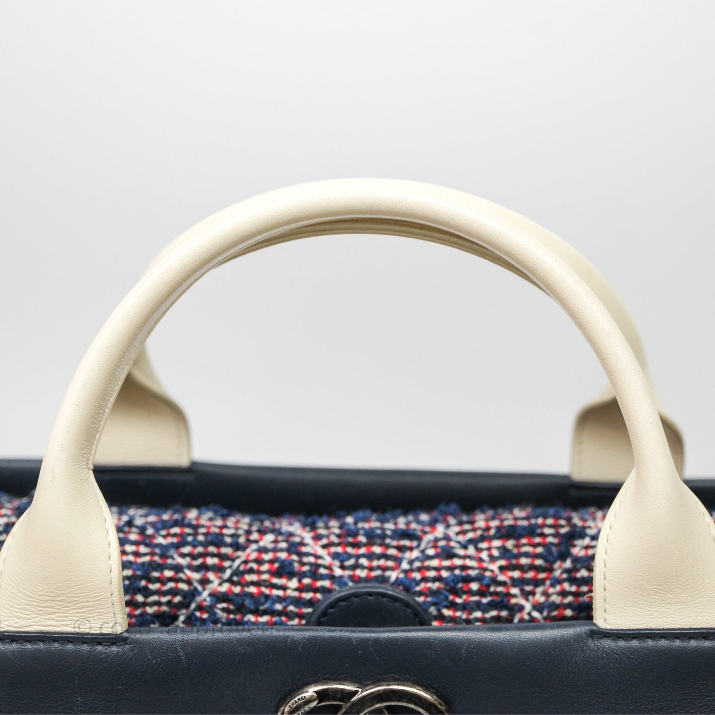 Chanel Quilted Portobello Tote Bag Tweed Lambskin Ruthenium Hardware