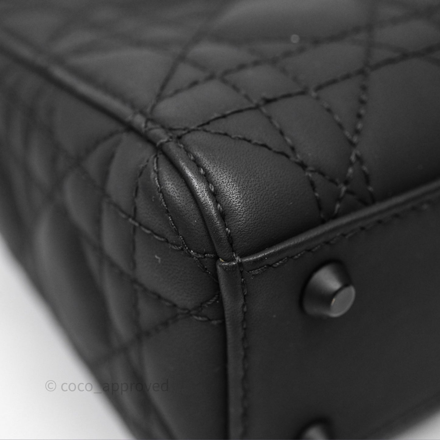 Christian Dior Mini Lady Dior Ultra Matte Black Cannage Calfskin