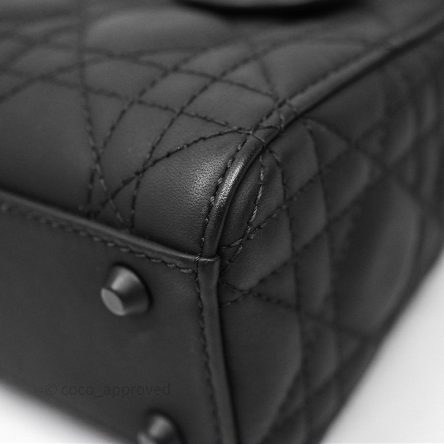 Christian Dior Mini Lady Dior Ultra Matte Black Cannage Calfskin