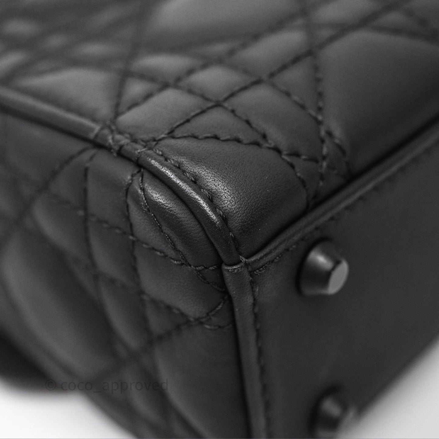 Christian Dior Mini Lady Dior Ultra Matte Black Cannage Calfskin