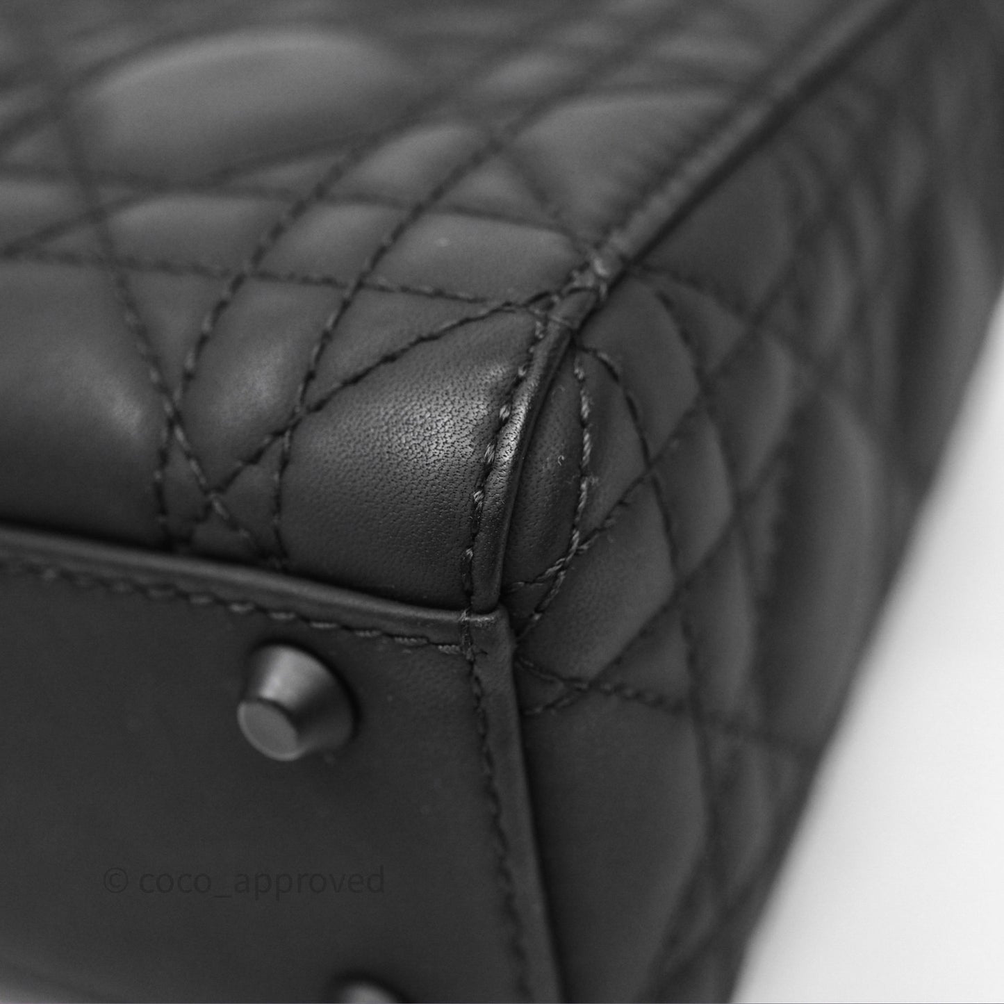 Christian Dior Mini Lady Dior Ultra Matte Black Cannage Calfskin