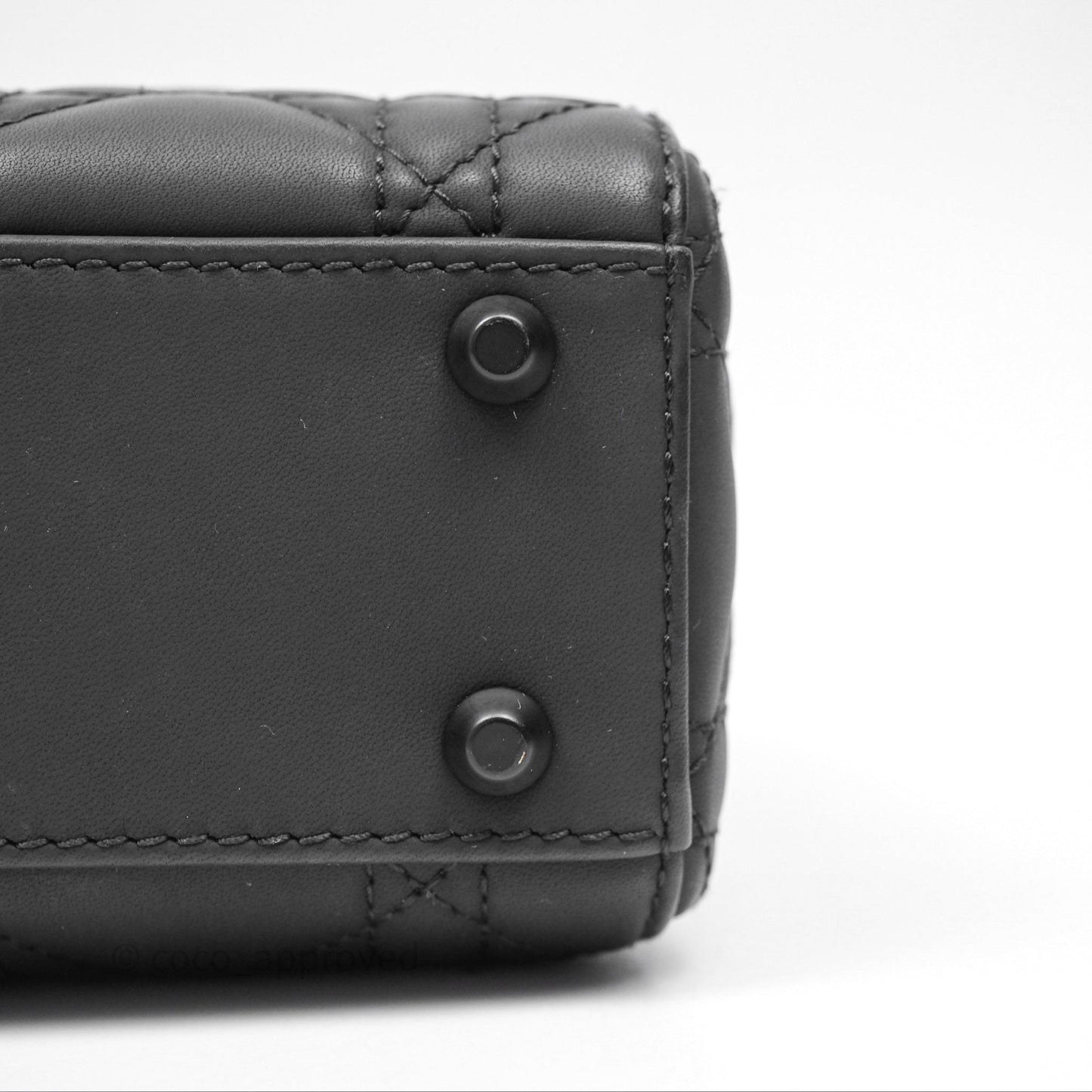 Christian Dior Mini Lady Dior Ultra Matte Black Cannage Calfskin