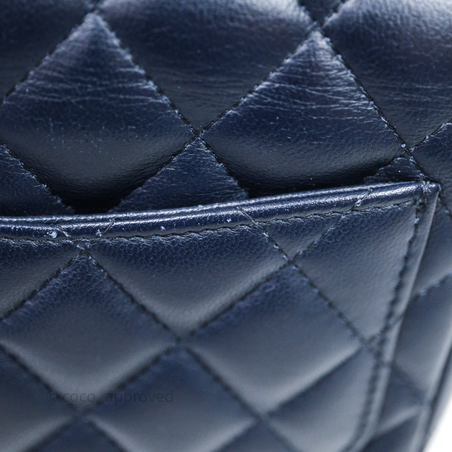Chanel Quilted Mini Square Navy Lambskin Light Gold Hardware
