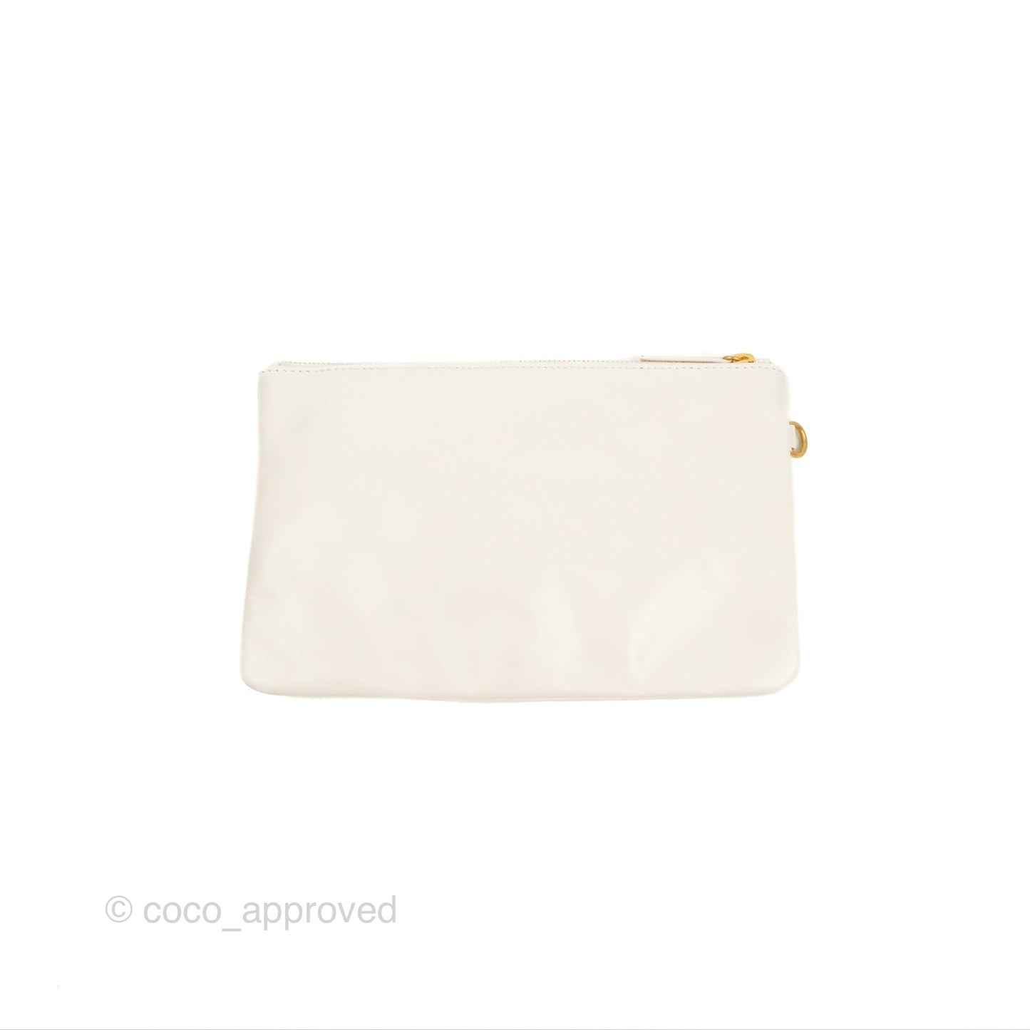 Chanel 22 Medium White Black Logo Aged Calfskin Aged Gold Hardware