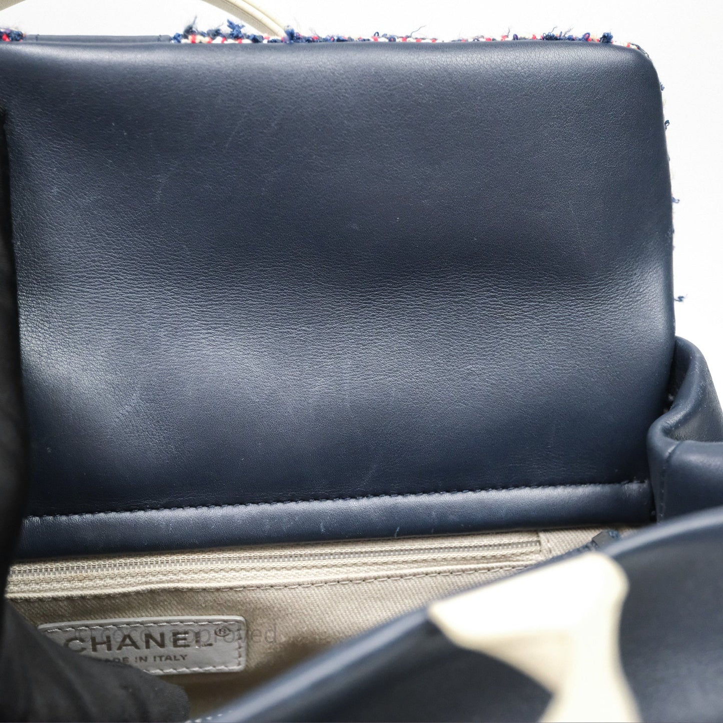 Chanel Quilted Portobello Tote Bag Tweed Lambskin Ruthenium Hardware