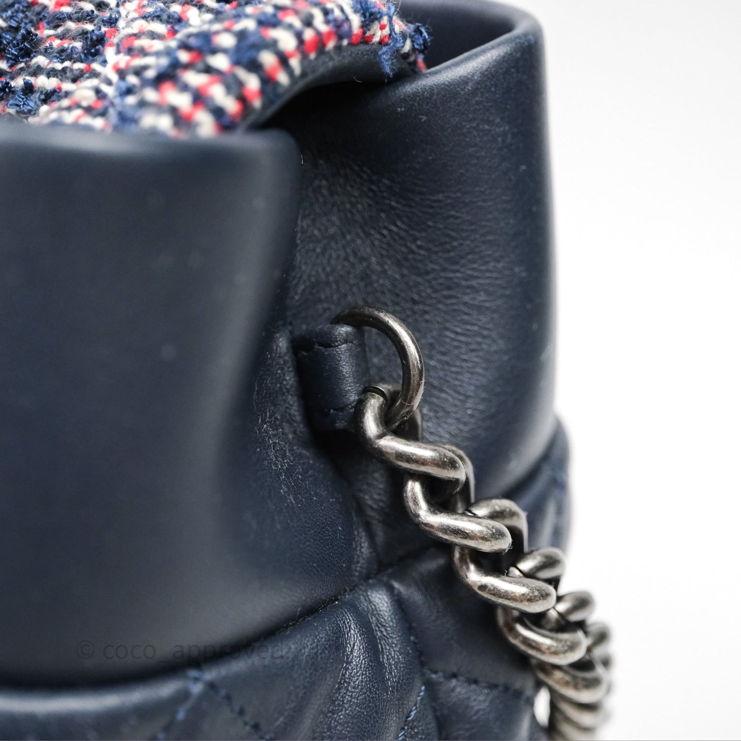 Chanel Quilted Portobello Tote Bag Tweed Lambskin Ruthenium Hardware