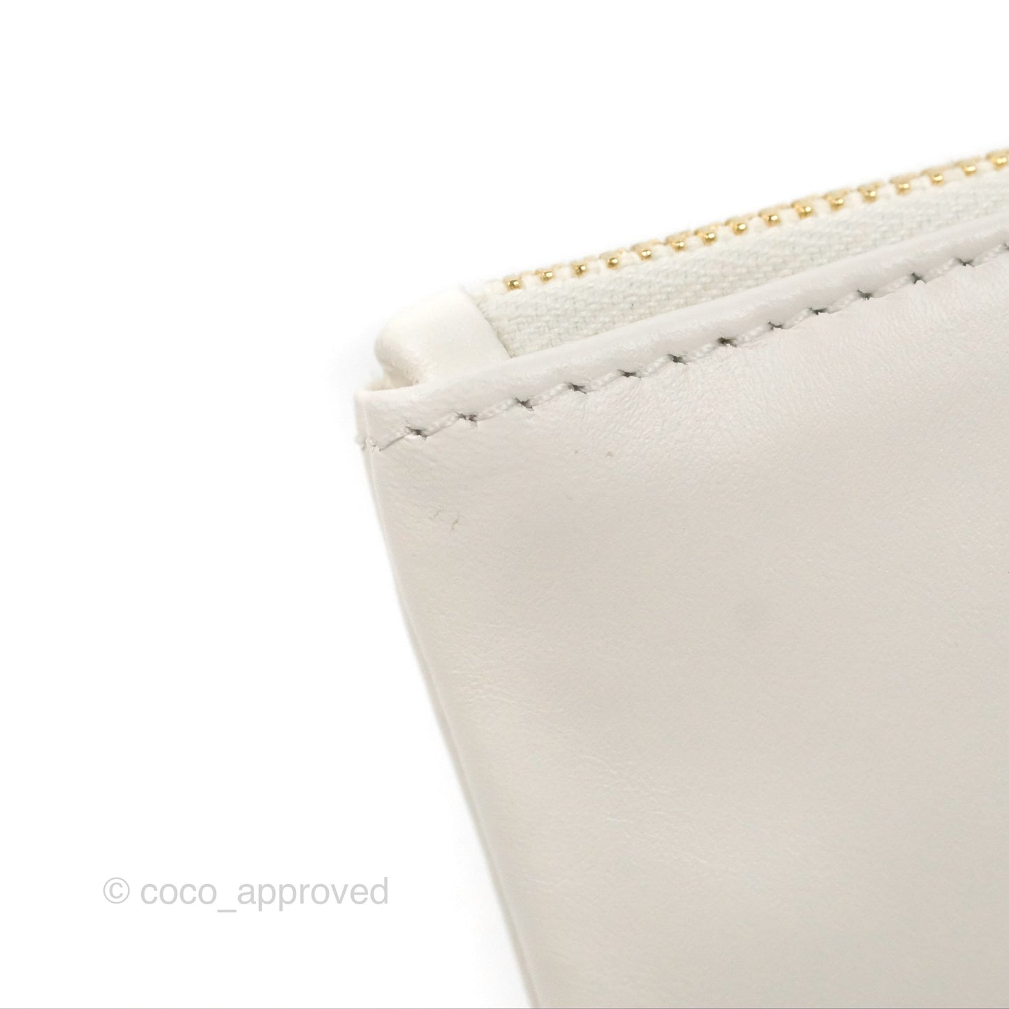 Chanel 22 Medium White Black Logo Aged Calfskin Aged Gold Hardware