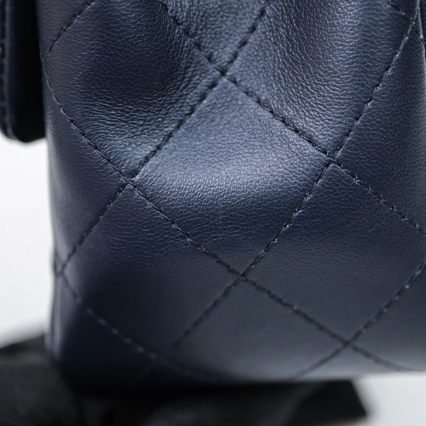 Chanel Quilted Mini Square Navy Lambskin Light Gold Hardware