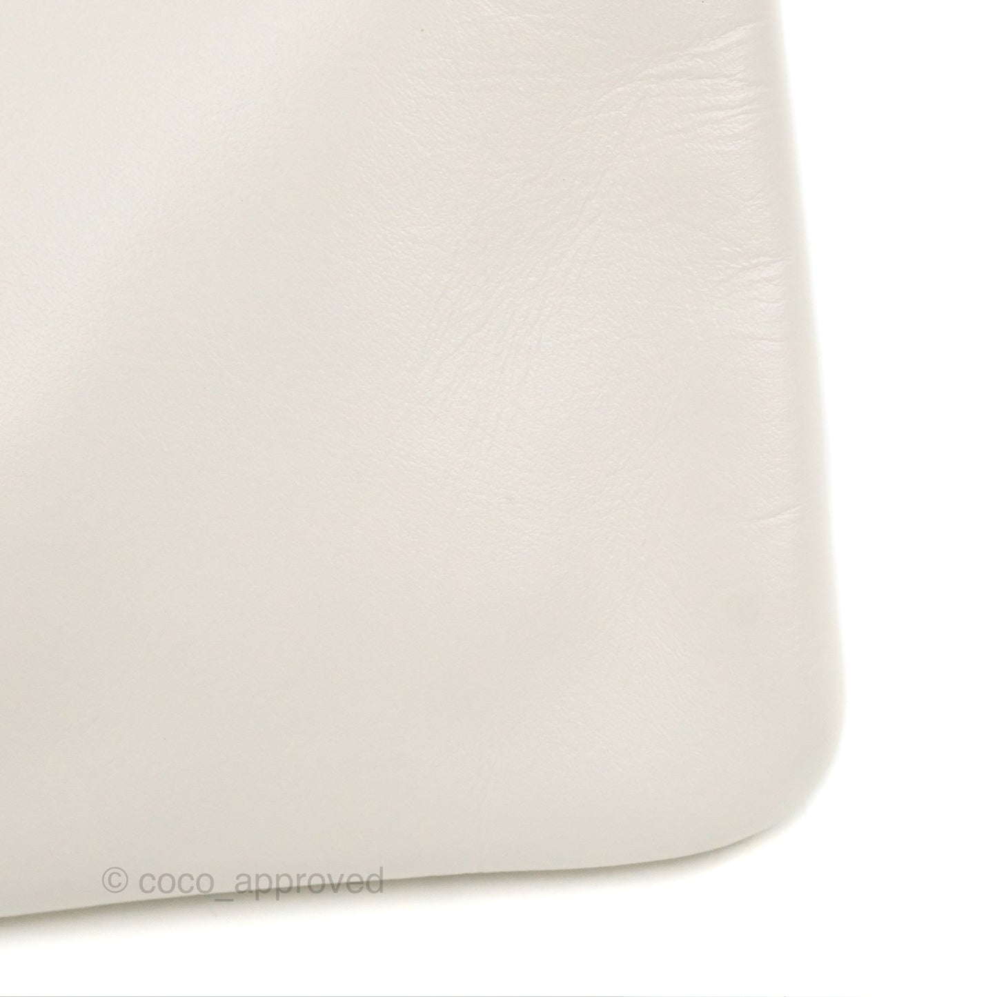 Chanel 22 Medium White Black Logo Aged Calfskin Aged Gold Hardware