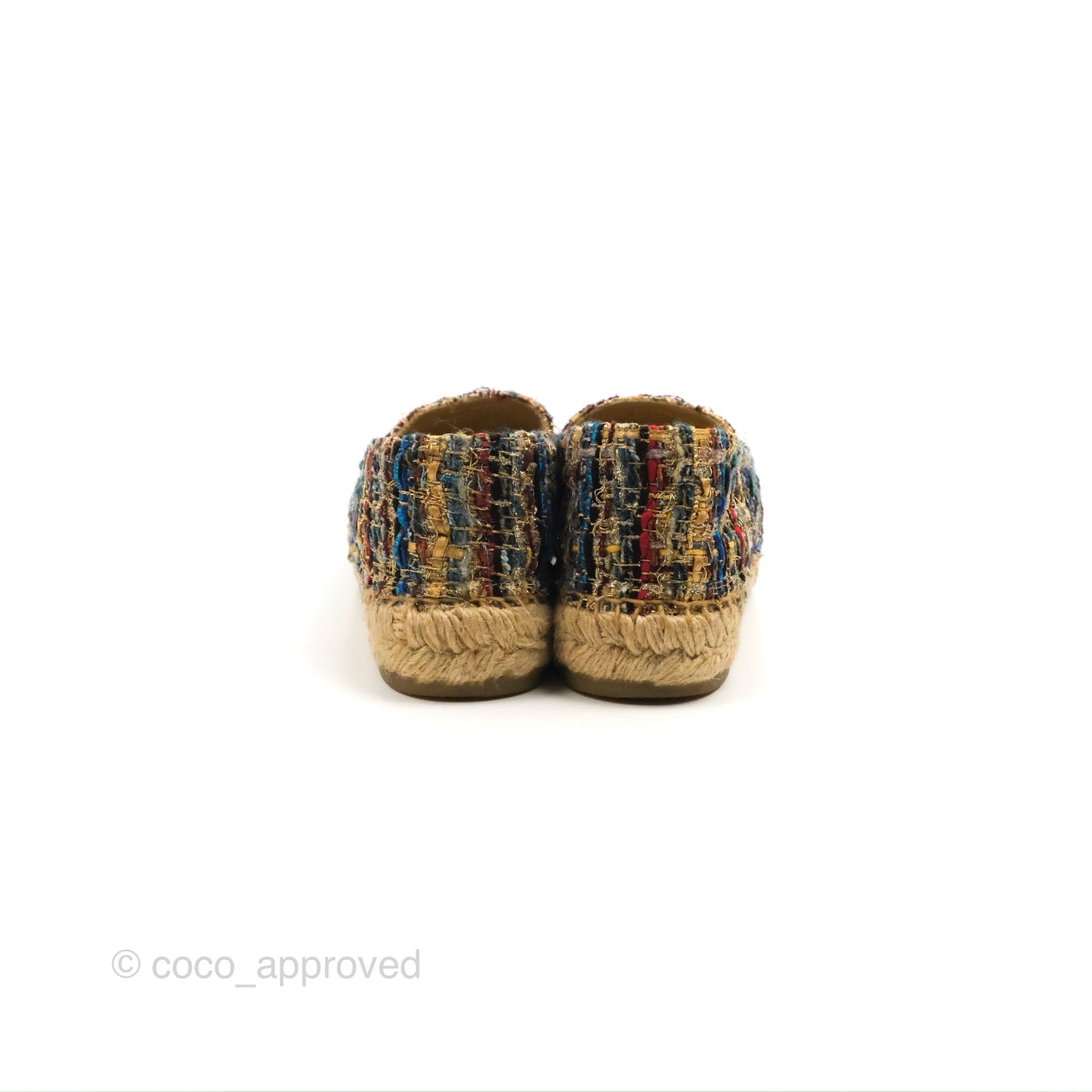 Chanel Espadrille Black Multicolour Tweed Size 38