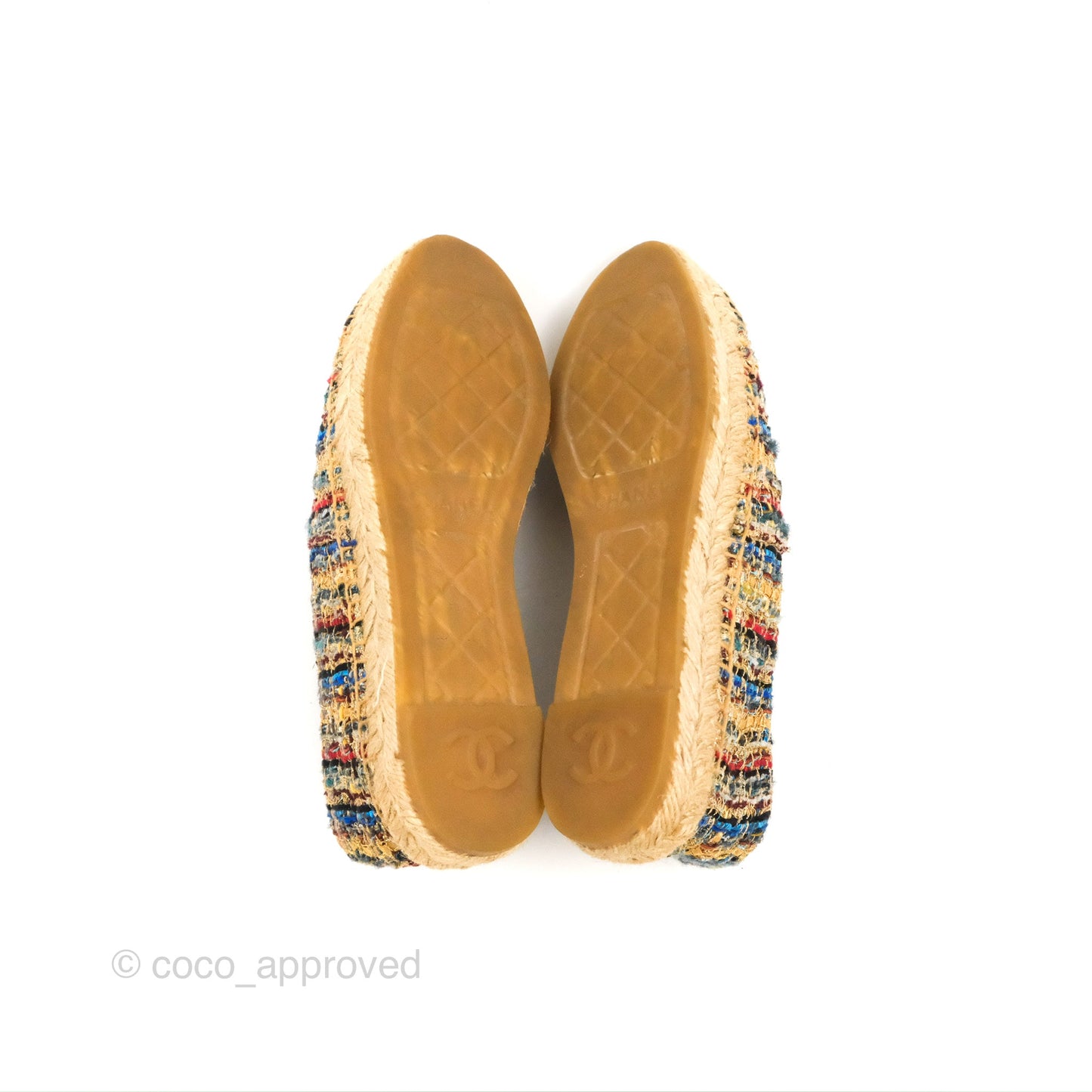 Chanel Espadrille Black Multicolour Tweed Size 38