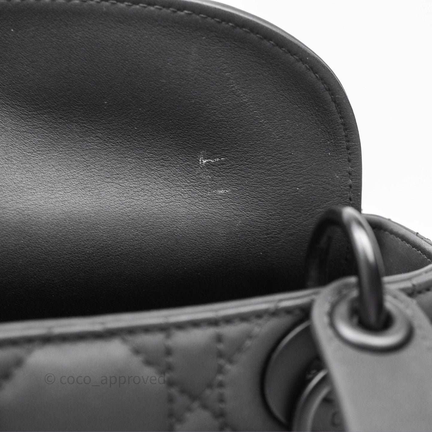 Christian Dior Mini Lady Dior Ultra Matte Black Cannage Calfskin