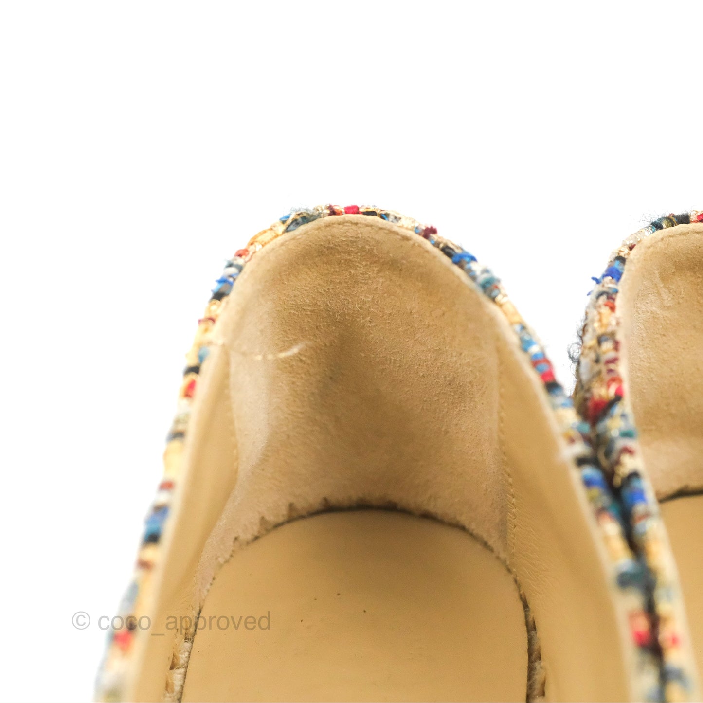 Chanel Espadrille Black Multicolour Tweed Size 38