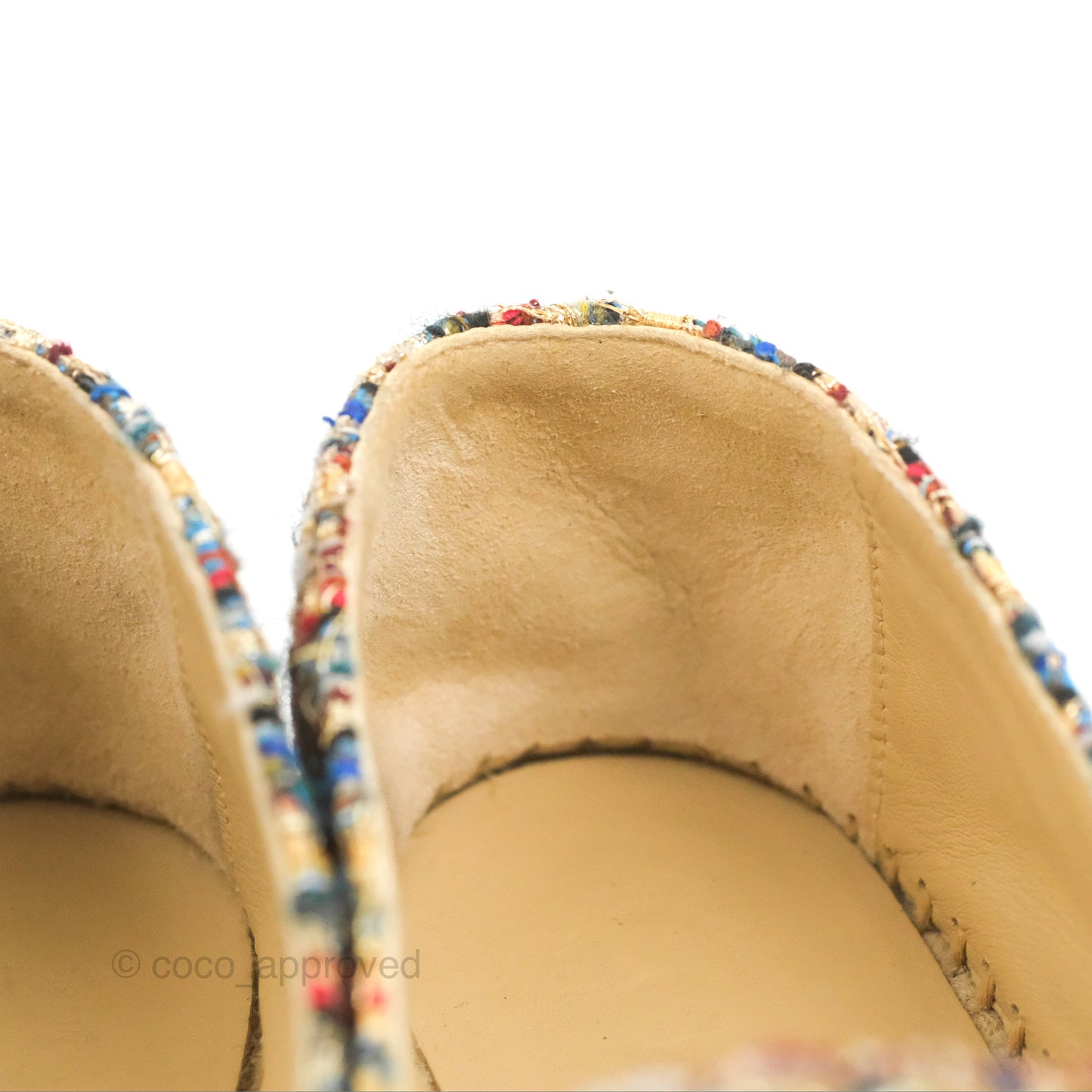 Chanel Espadrille Black Multicolour Tweed Size 38