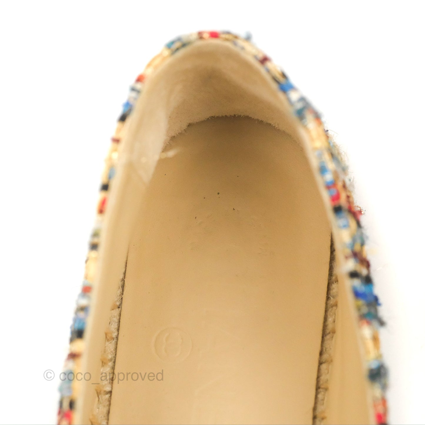 Chanel Espadrille Black Multicolour Tweed Size 38