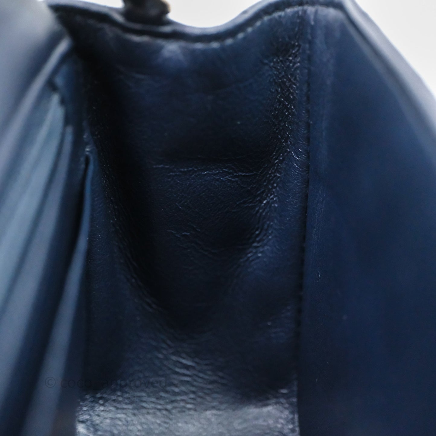 Chanel Quilted Mini Square Navy Lambskin Light Gold Hardware