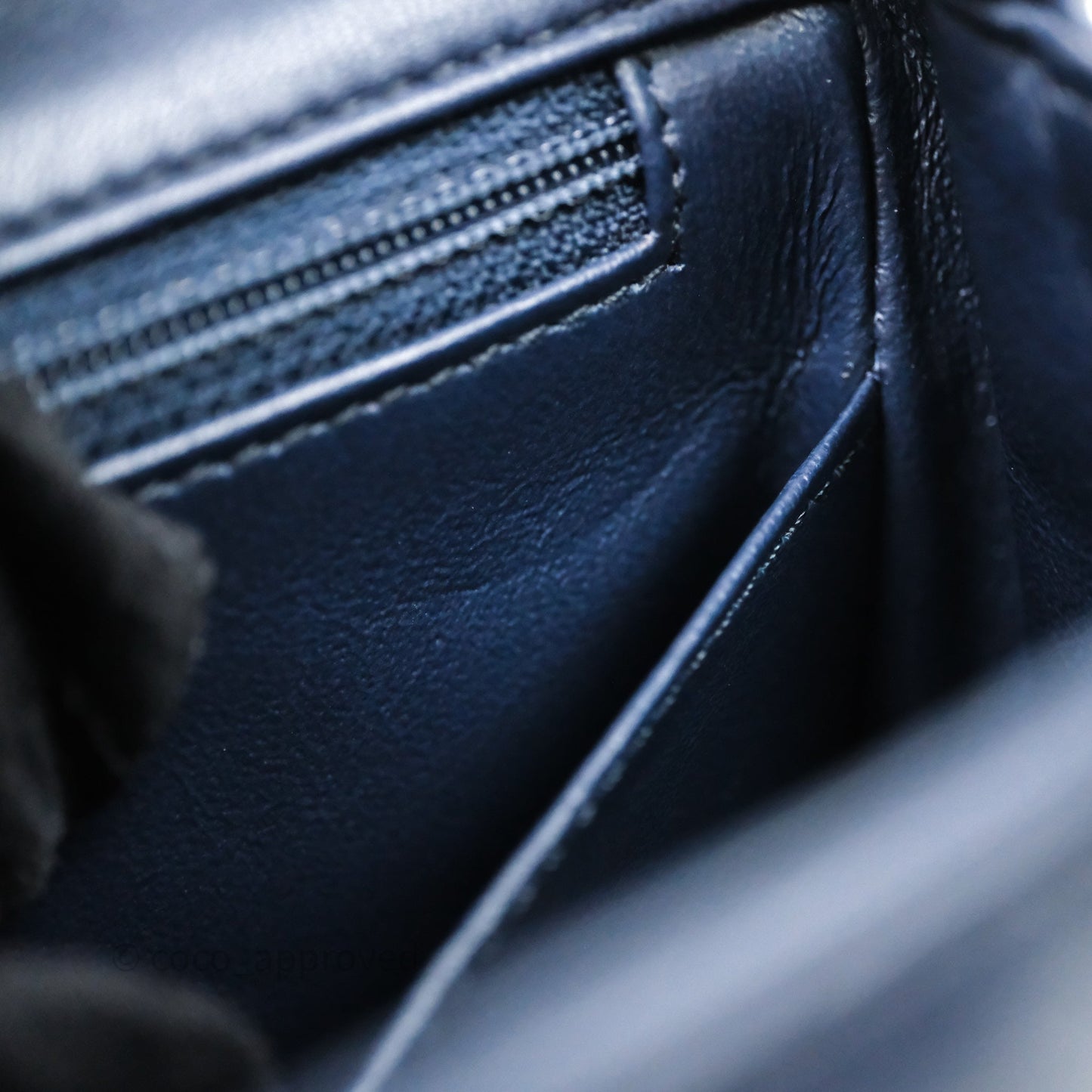Chanel Quilted Mini Square Navy Lambskin Light Gold Hardware