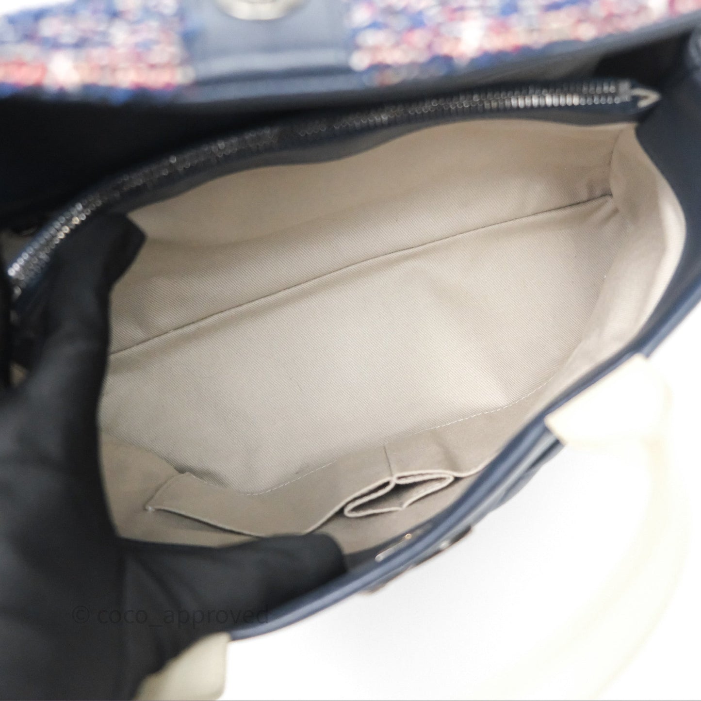 Chanel Quilted Portobello Tote Bag Tweed Lambskin Ruthenium Hardware