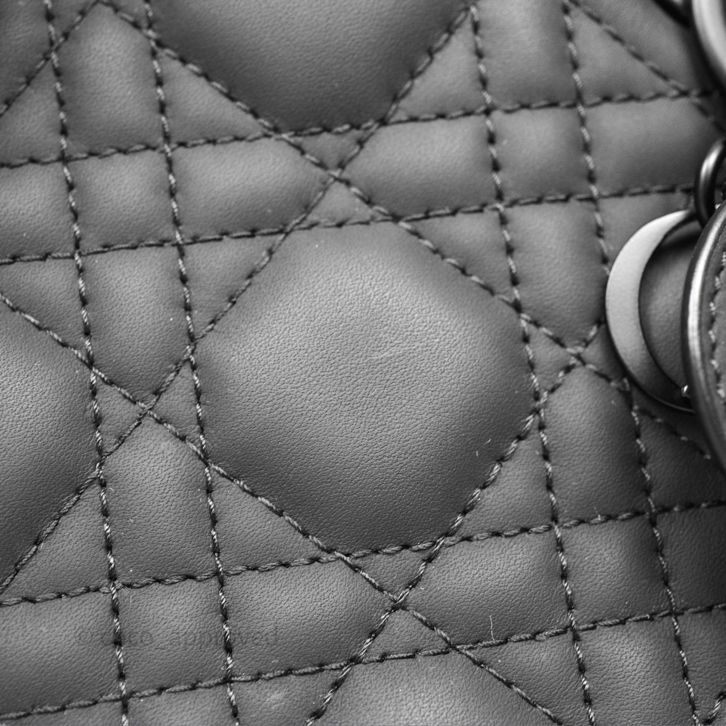 Christian Dior Mini Lady Dior Ultra Matte Black Cannage Calfskin