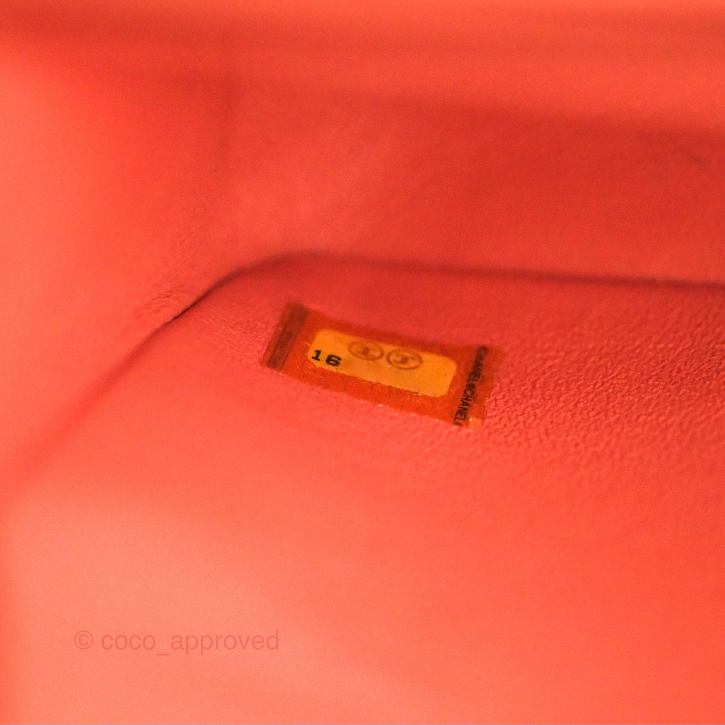 Chanel Classic M/L Medium Flap Quilted Orange Claire Lambskin Gold Hardware