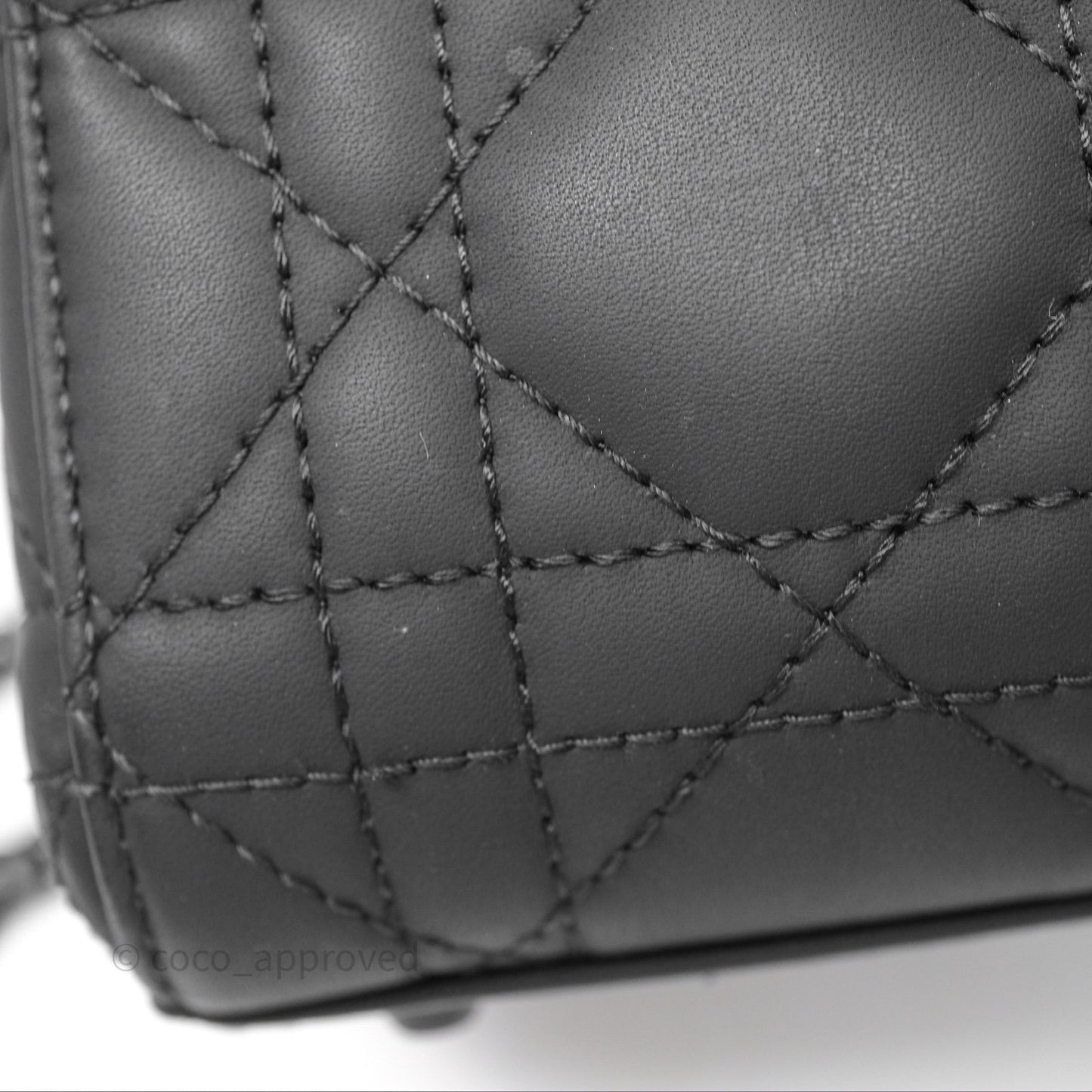 Christian Dior Mini Lady Dior Ultra Matte Black Cannage Calfskin