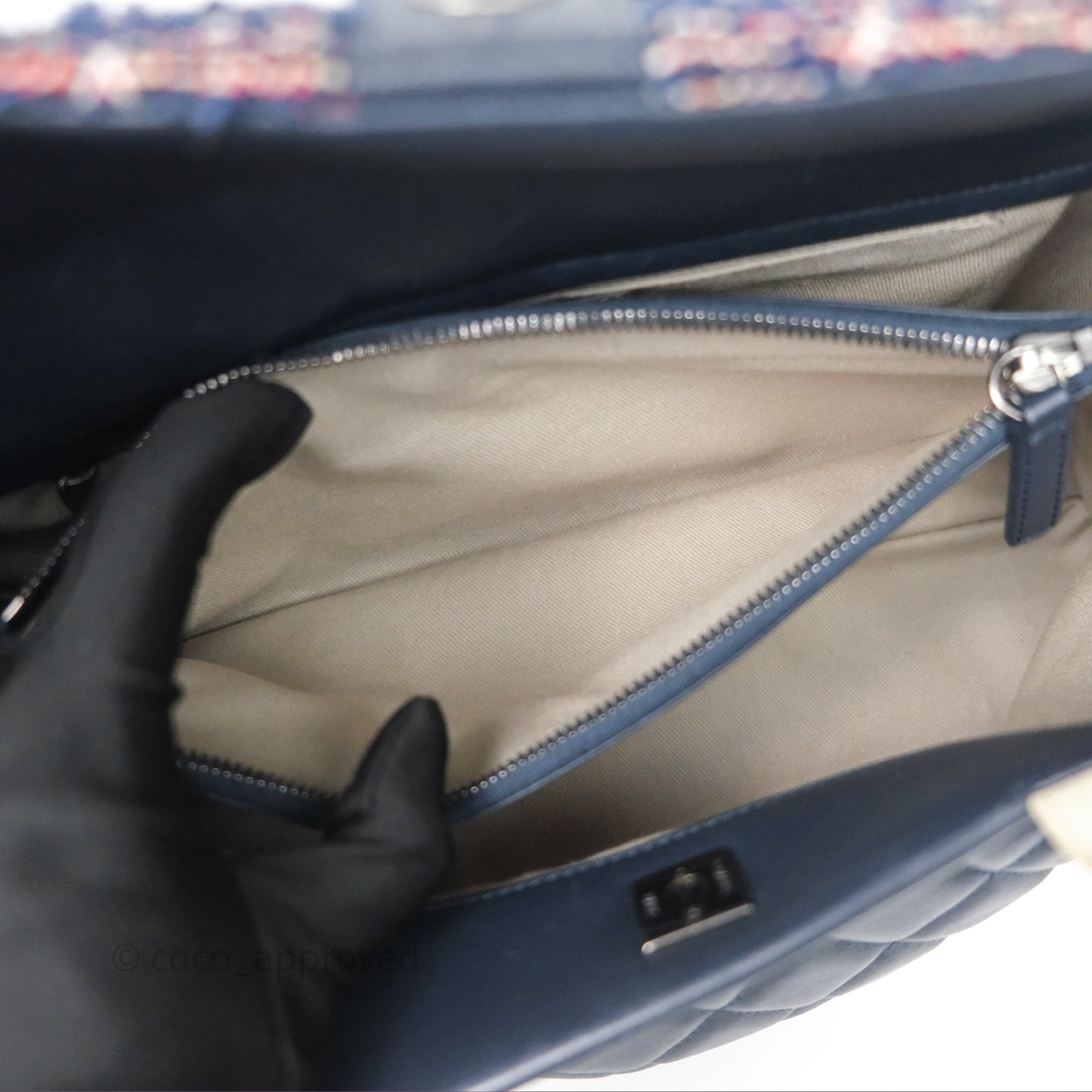Chanel Quilted Portobello Tote Bag Tweed Lambskin Ruthenium Hardware