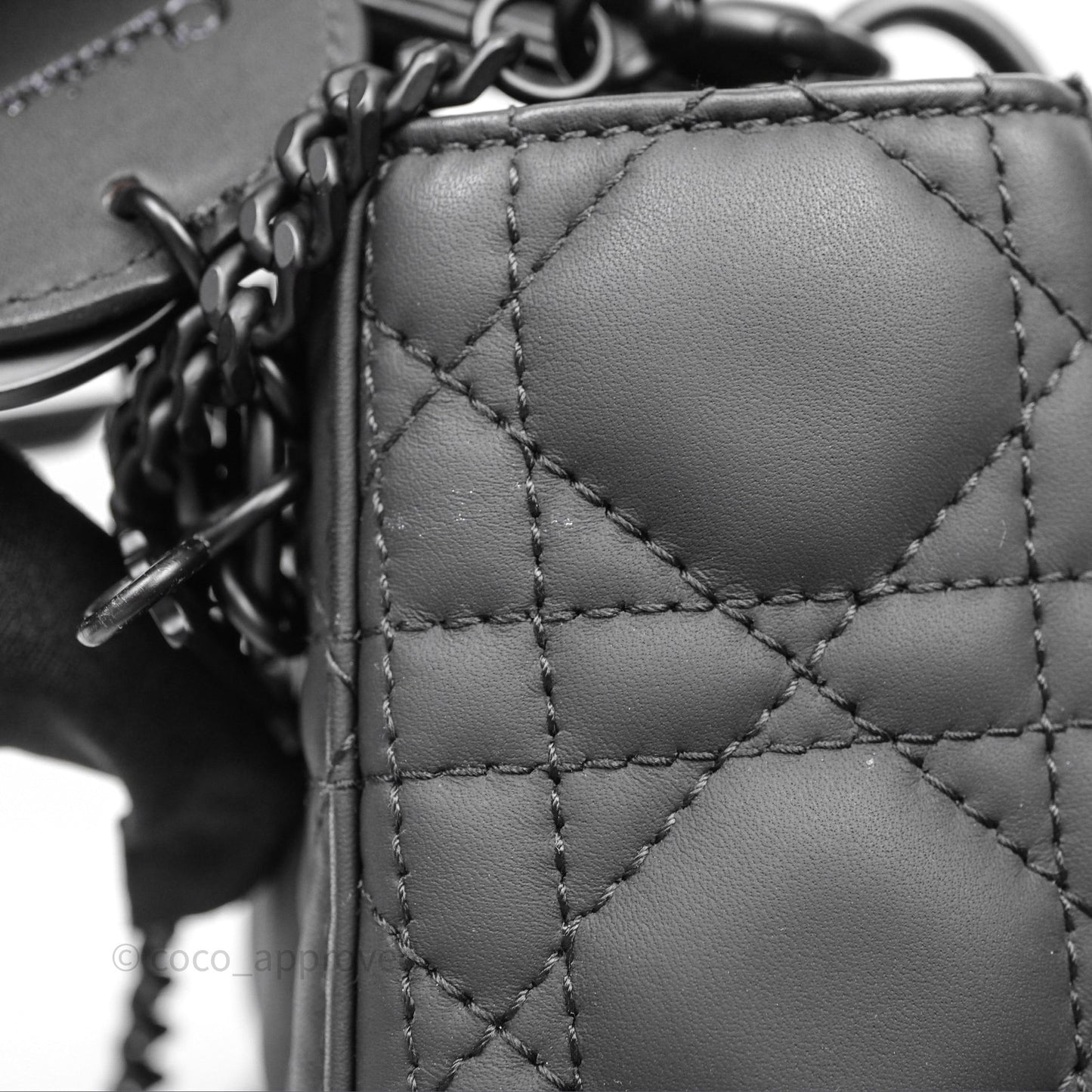 Christian Dior Mini Lady Dior Ultra Matte Black Cannage Calfskin