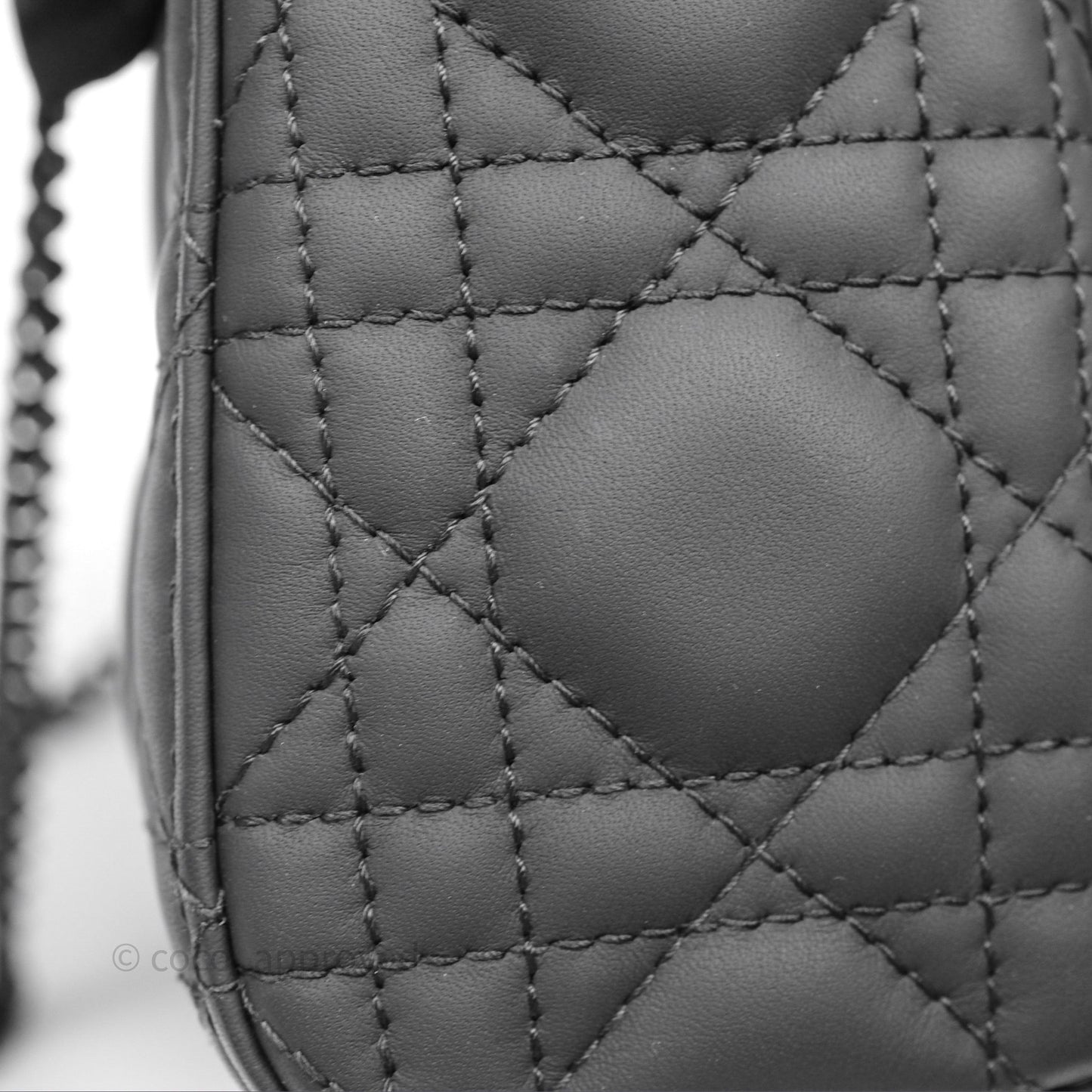 Christian Dior Mini Lady Dior Ultra Matte Black Cannage Calfskin