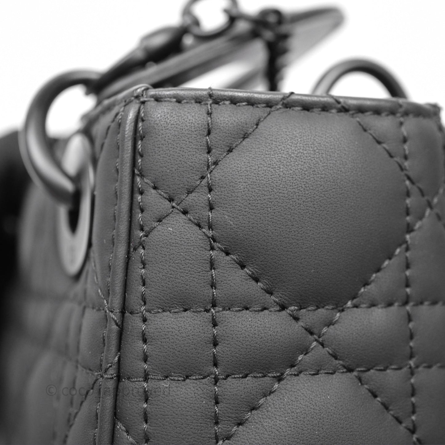 Christian Dior Mini Lady Dior Ultra Matte Black Cannage Calfskin
