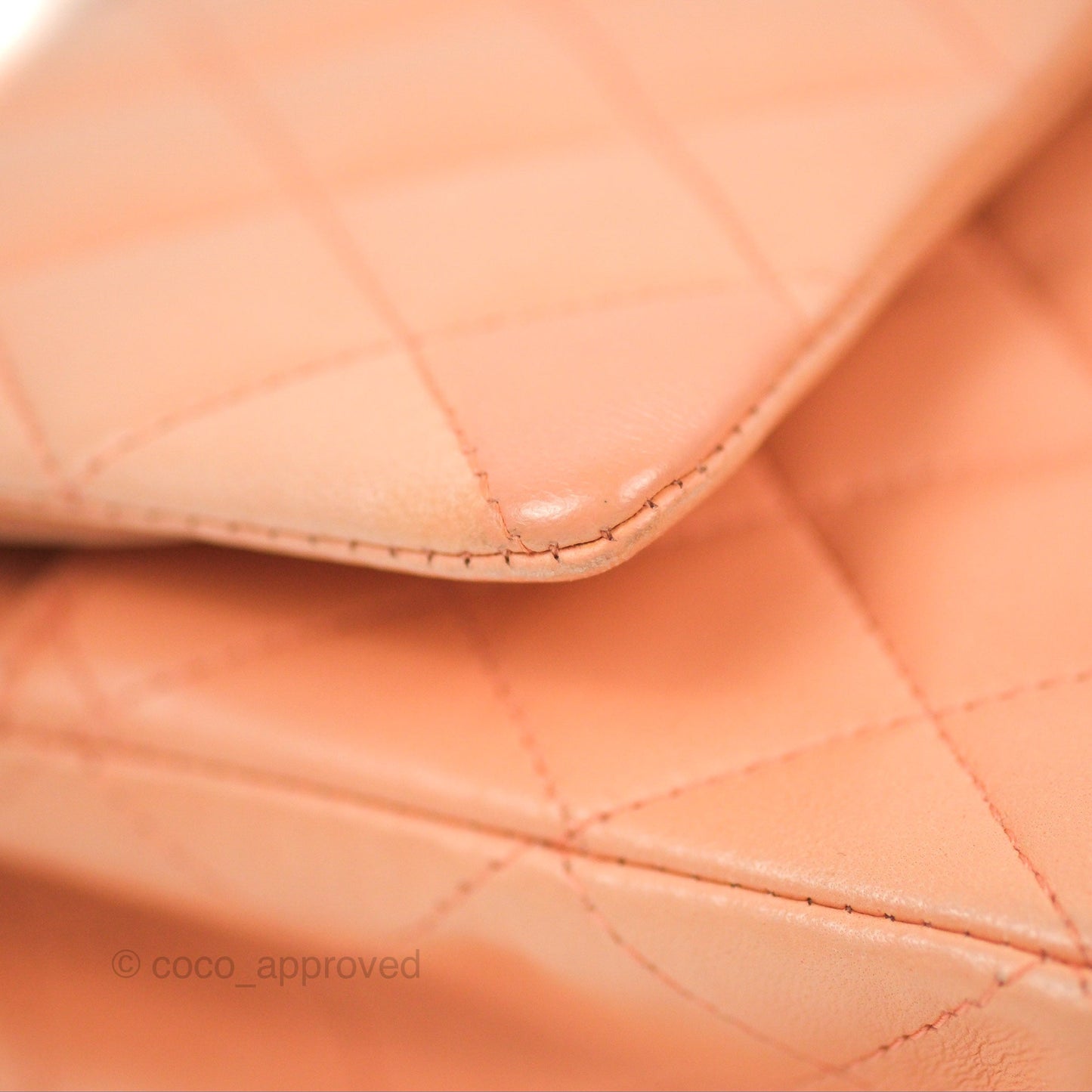 Chanel Classic M/L Medium Flap Quilted Orange Claire Lambskin Gold Hardware