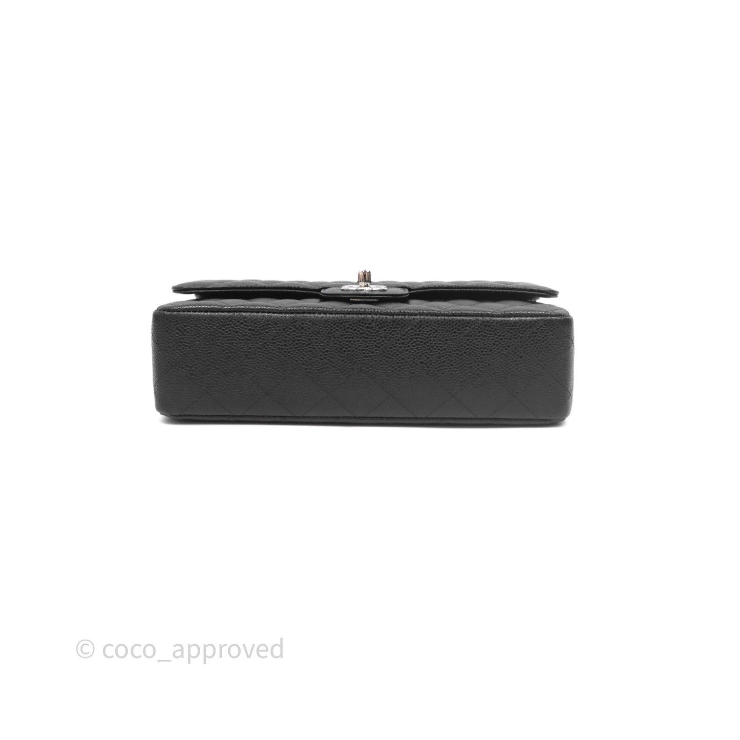 Chanel Classic M/L Medium Flap Quilted Black Caviar Silver Hardware