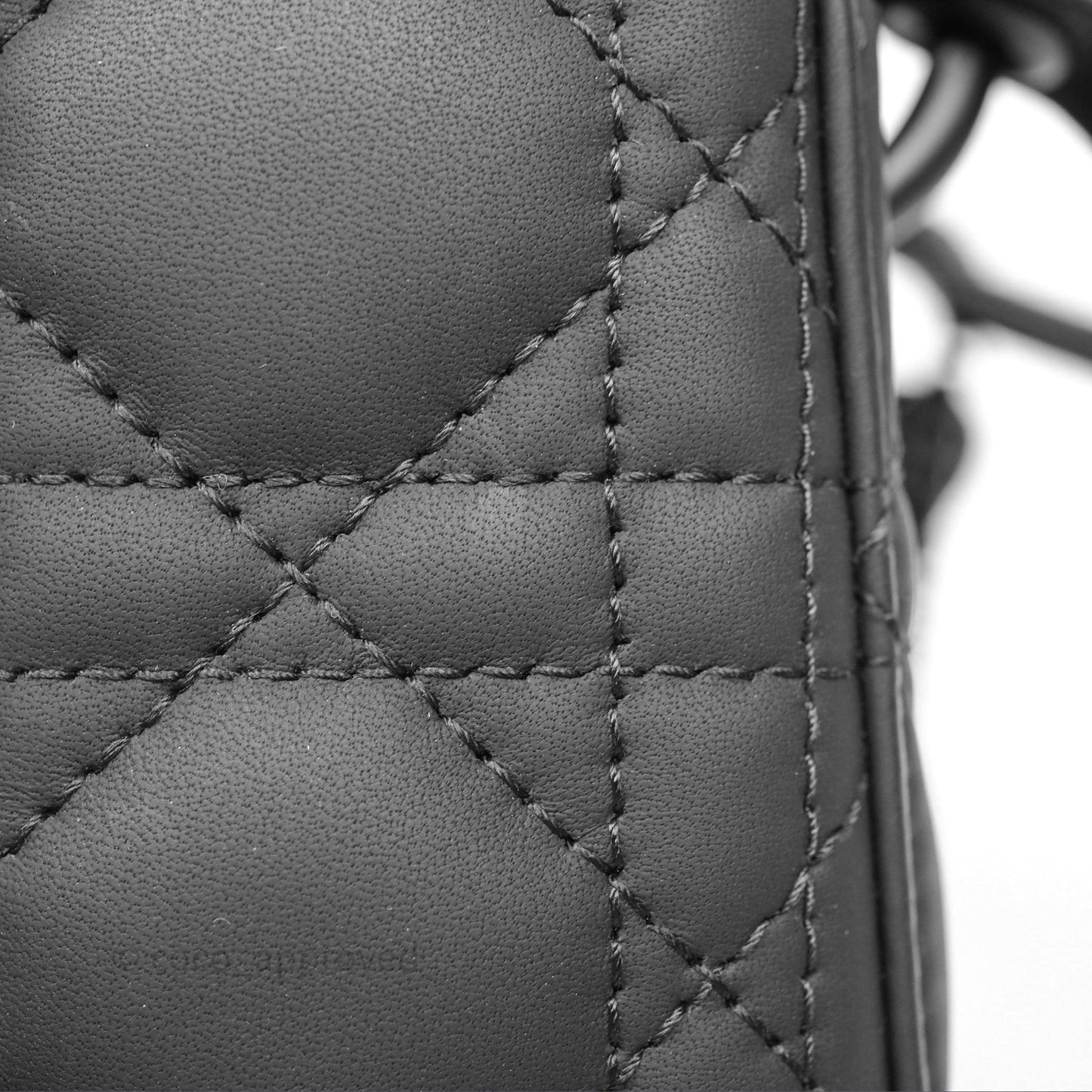 Christian Dior Mini Lady Dior Ultra Matte Black Cannage Calfskin