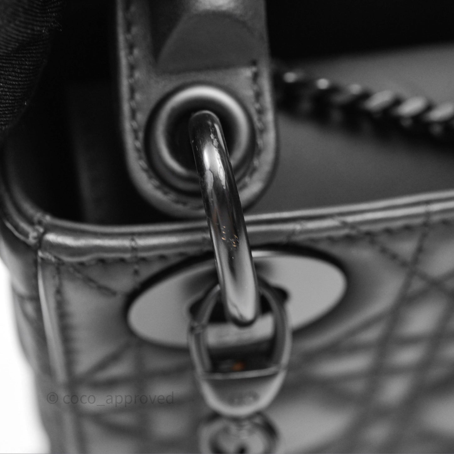 Christian Dior Mini Lady Dior Ultra Matte Black Cannage Calfskin