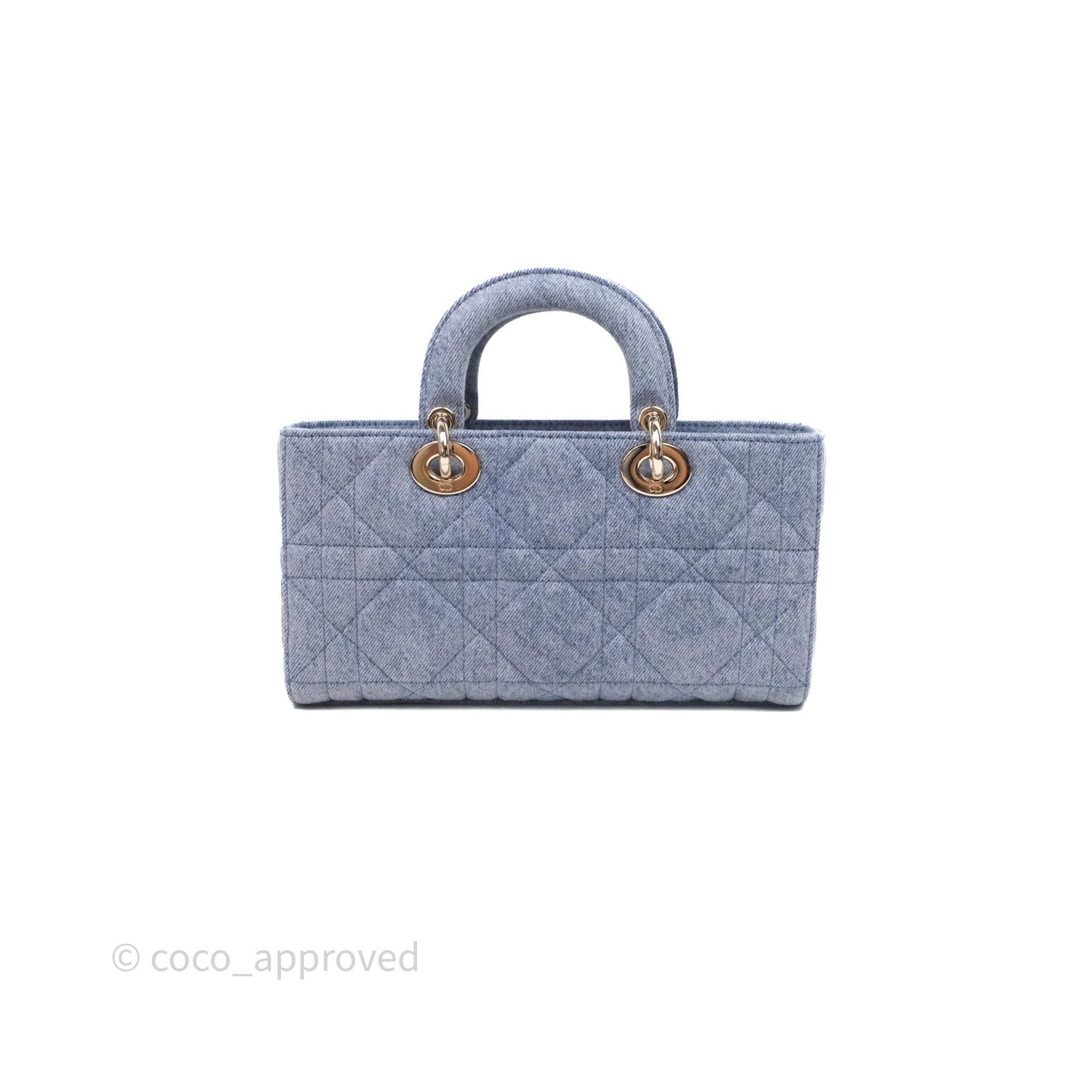 Christian Dior Medium Lady D-Joy Bag Denim Cannage Gold Hardware
