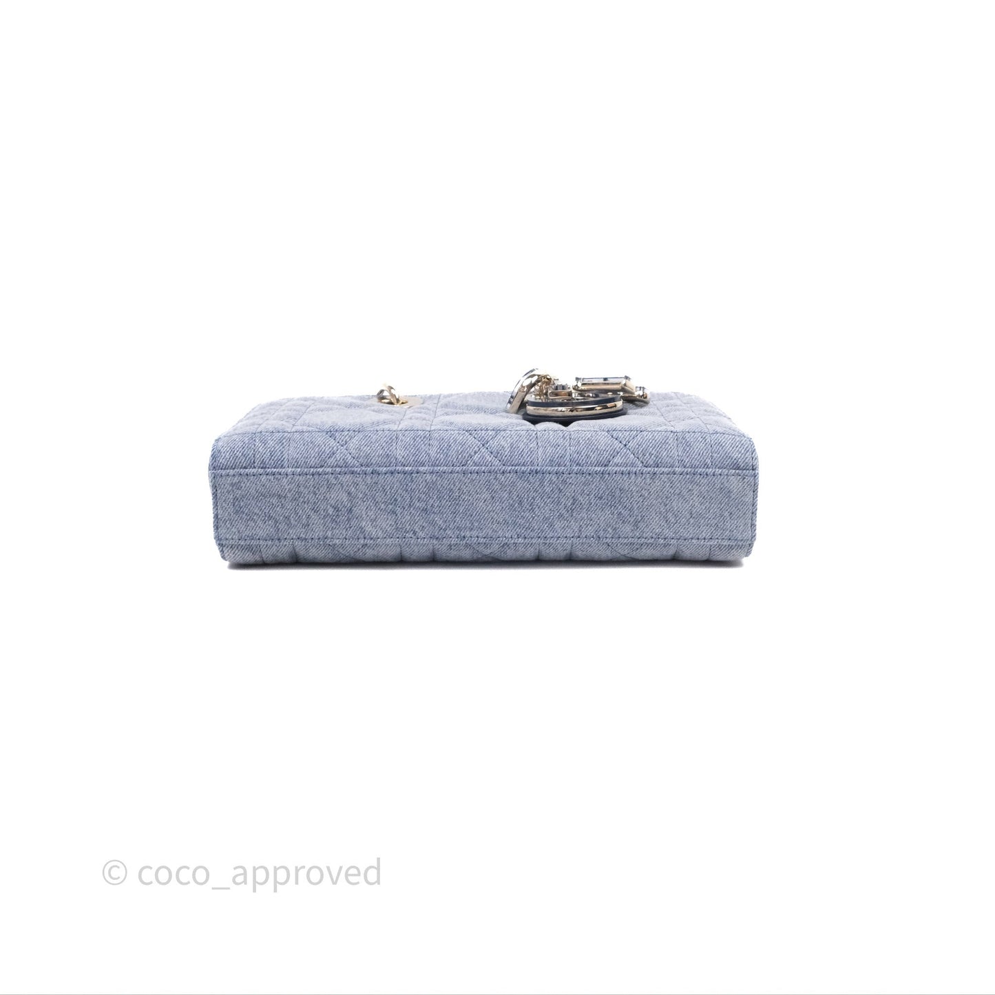 Christian Dior Medium Lady D-Joy Bag Denim Cannage Gold Hardware