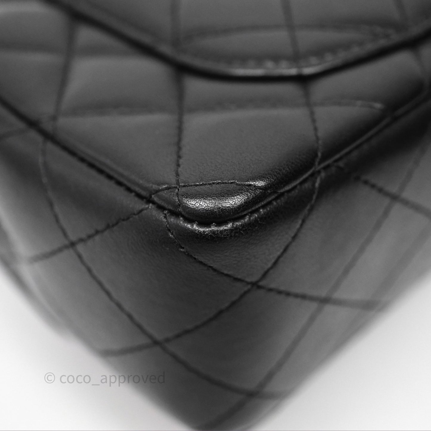 Chanel Quilted Mini Rectangular Flap Black Lambskin Silver Hardware