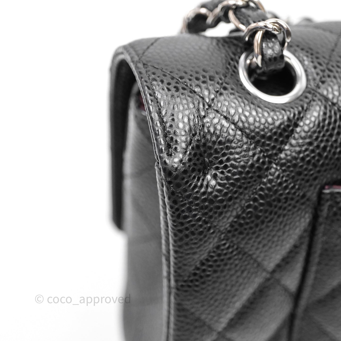 Chanel Classic M/L Medium Flap Quilted Black Caviar Silver Hardware