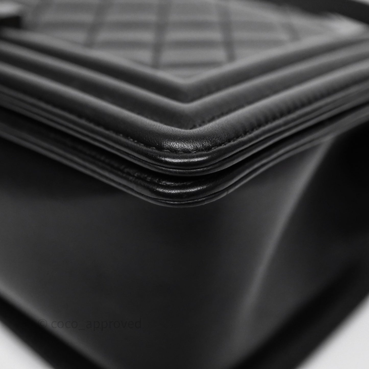 Chanel Quilted Medium Boy Black Calfskin Ruthenium Hardware