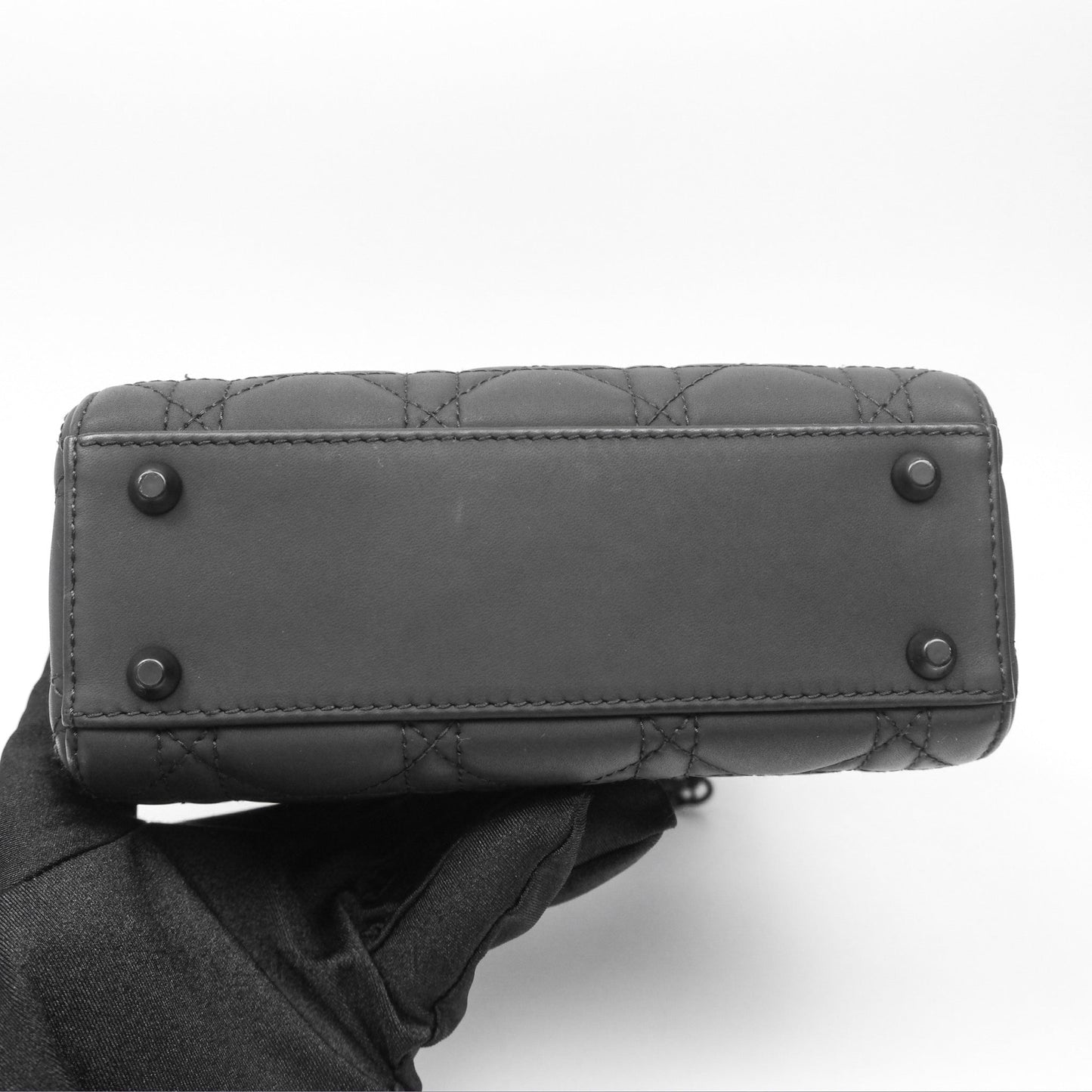 Christian Dior Mini Lady Dior Ultra Matte Black Cannage Calfskin