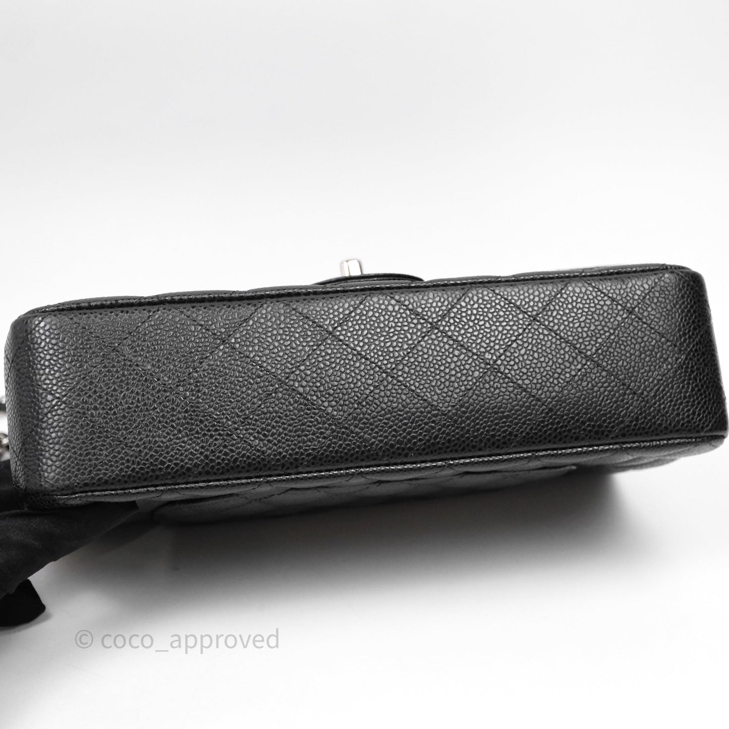 Chanel Classic M/L Medium Flap Quilted Black Caviar Silver Hardware