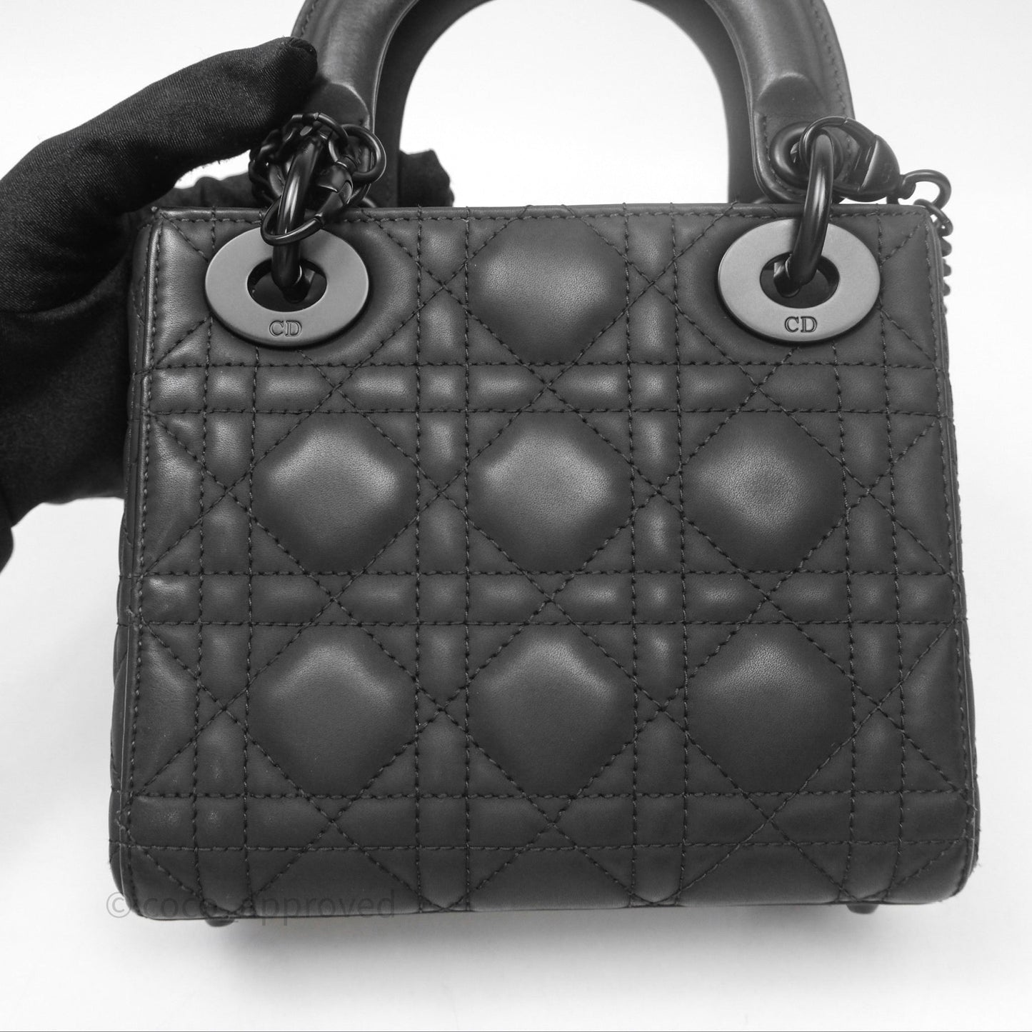 Christian Dior Mini Lady Dior Ultra Matte Black Cannage Calfskin