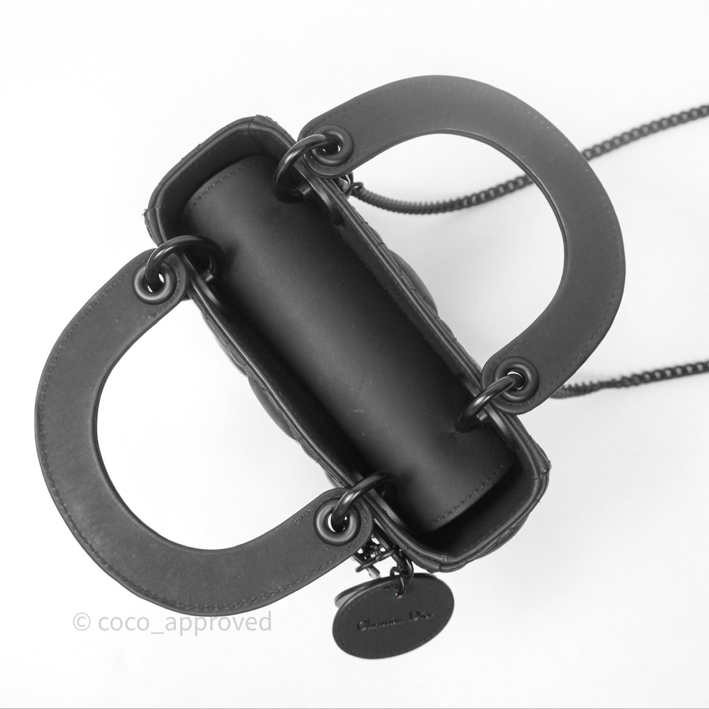 Christian Dior Mini Lady Dior Ultra Matte Black Cannage Calfskin