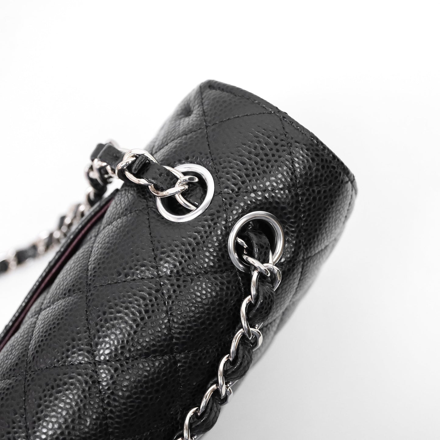 Chanel Classic M/L Medium Flap Quilted Black Caviar Silver Hardware