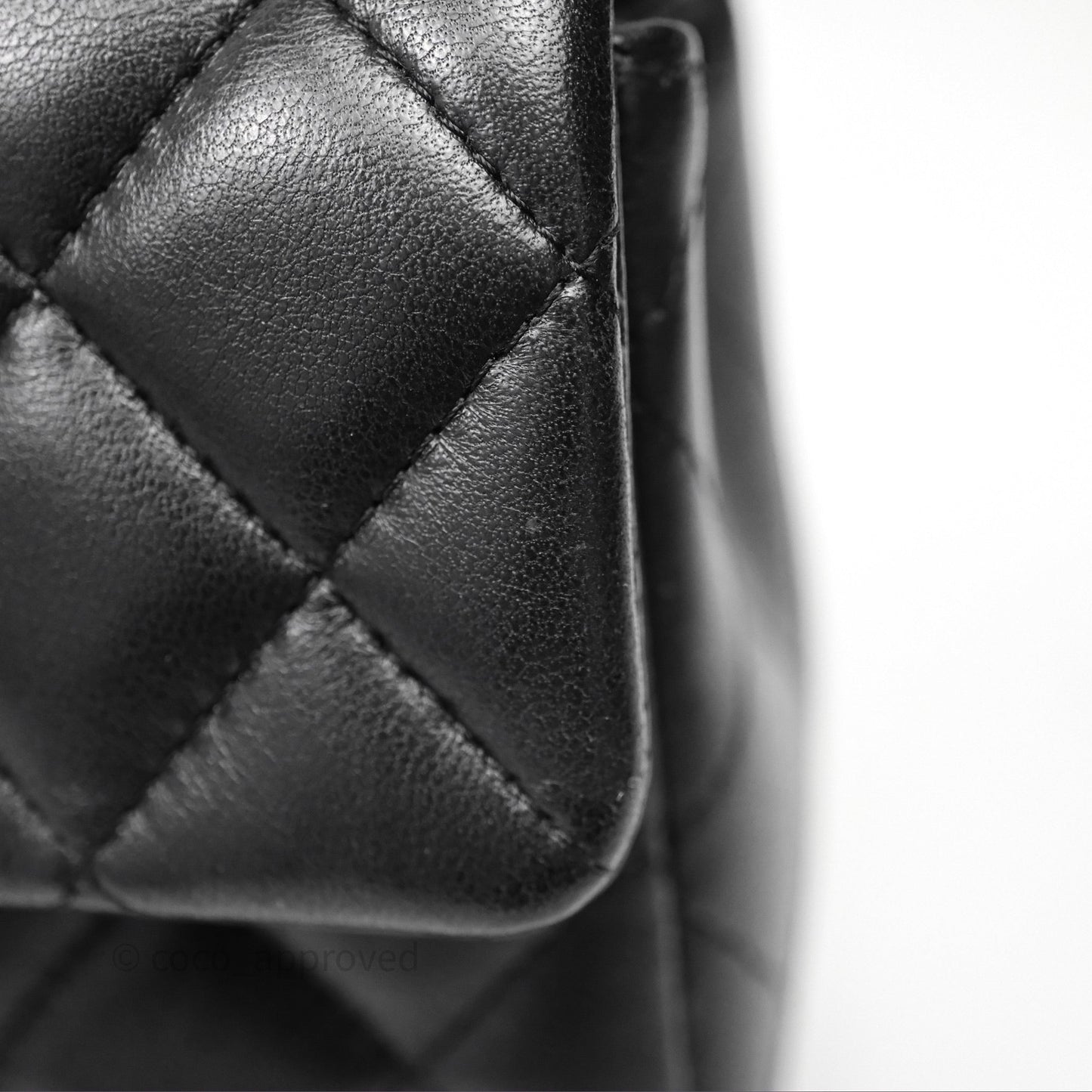 Chanel Quilted Mini Rectangular Flap Black Lambskin Silver Hardware