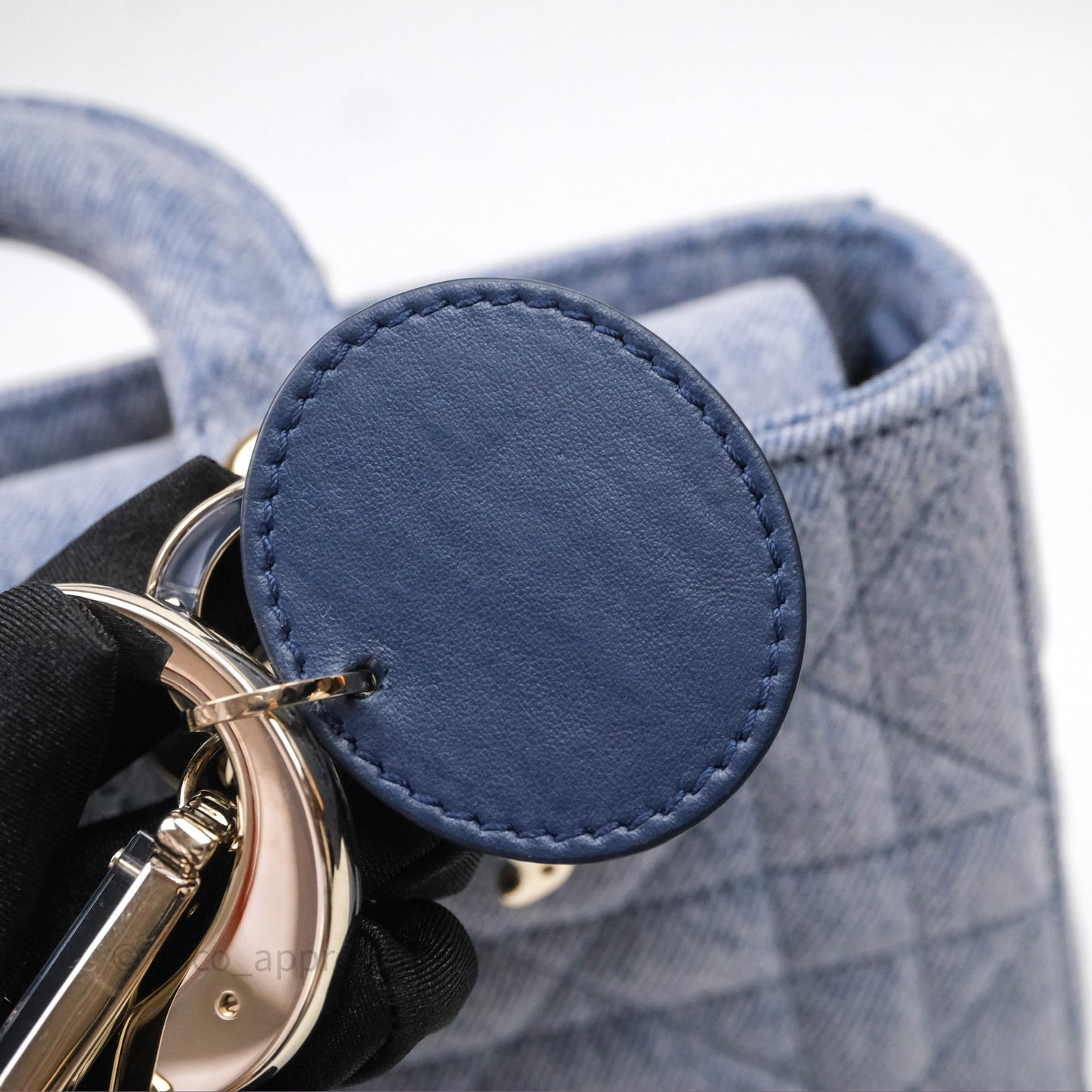 Christian Dior Medium Lady D-Joy Bag Denim Cannage Gold Hardware