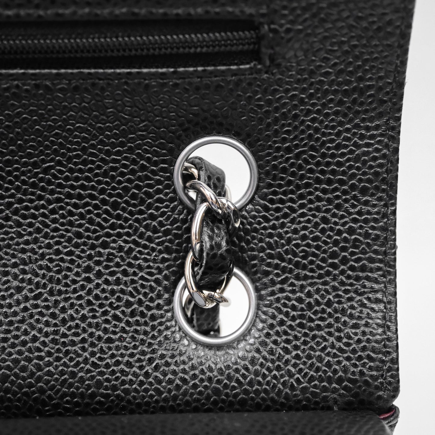 Chanel Classic M/L Medium Flap Quilted Black Caviar Silver Hardware