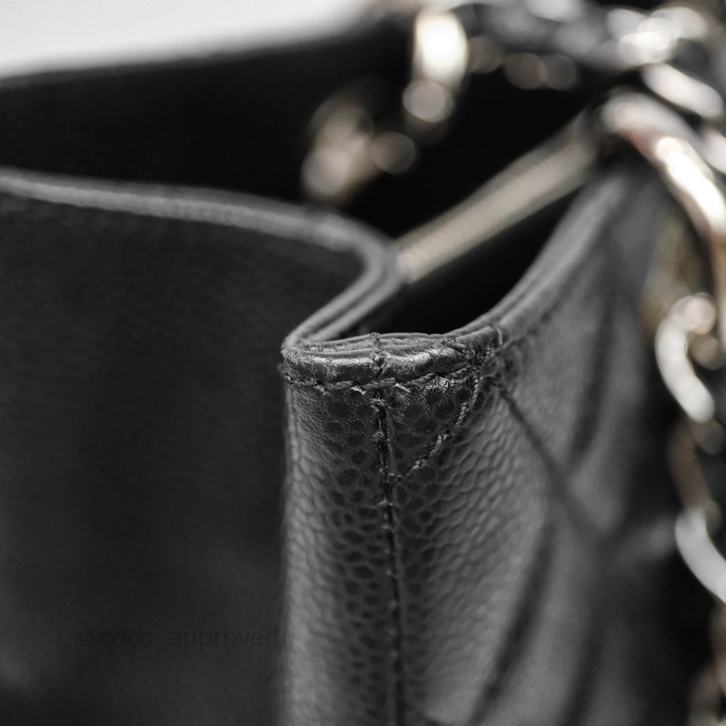 Chanel GST Black Caviar Silver Hardware