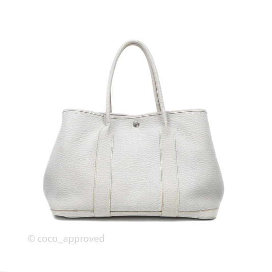 Hermes Garden Party 36 Bleu Grey Negonda Palladium Hardware