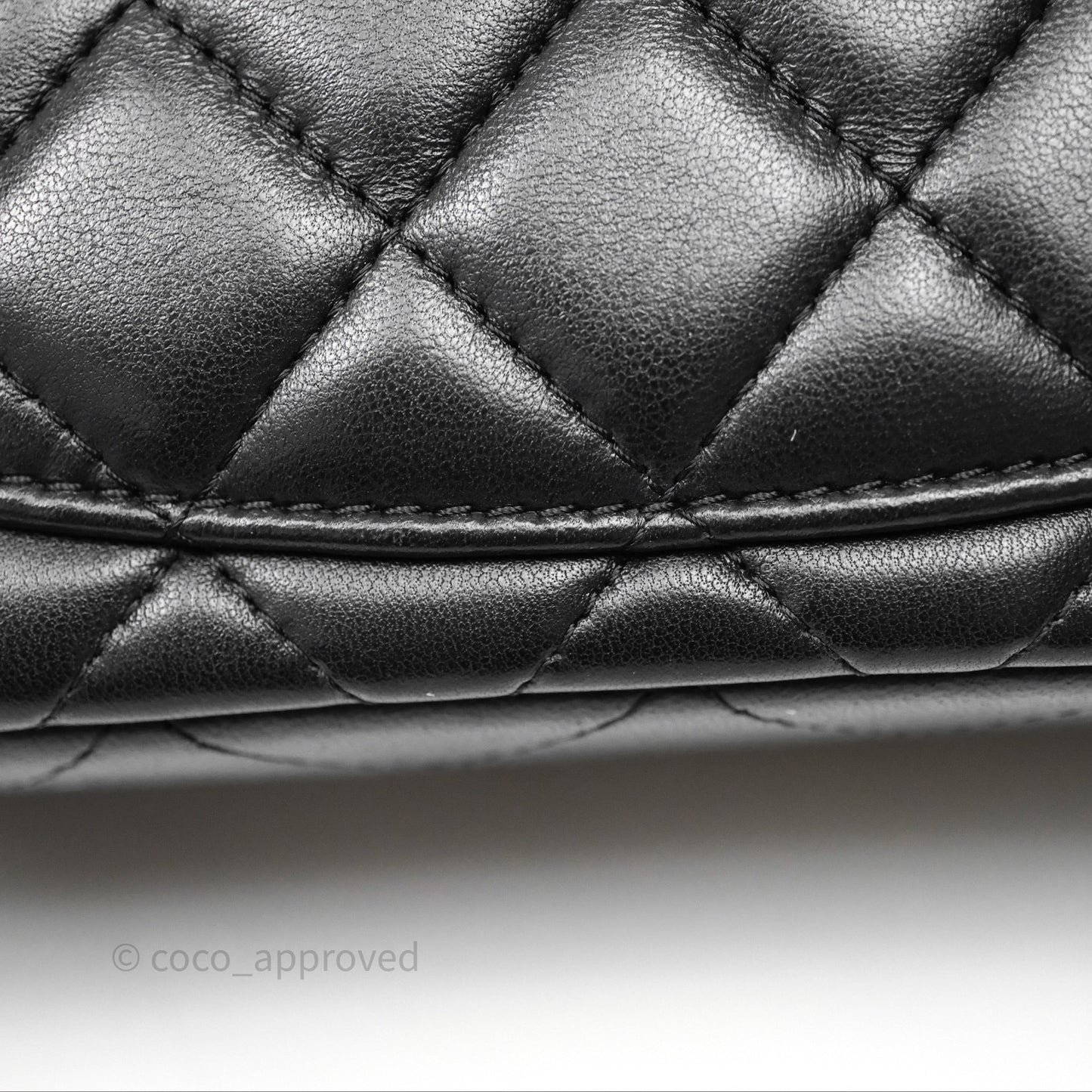 Chanel Quilted Mini Rectangular Flap Black Lambskin Silver Hardware